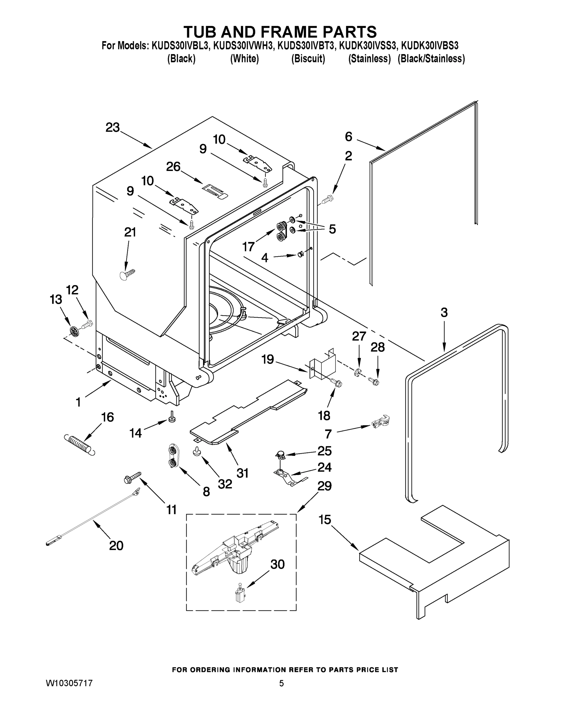 05 - TUB AND FRAME PARTS