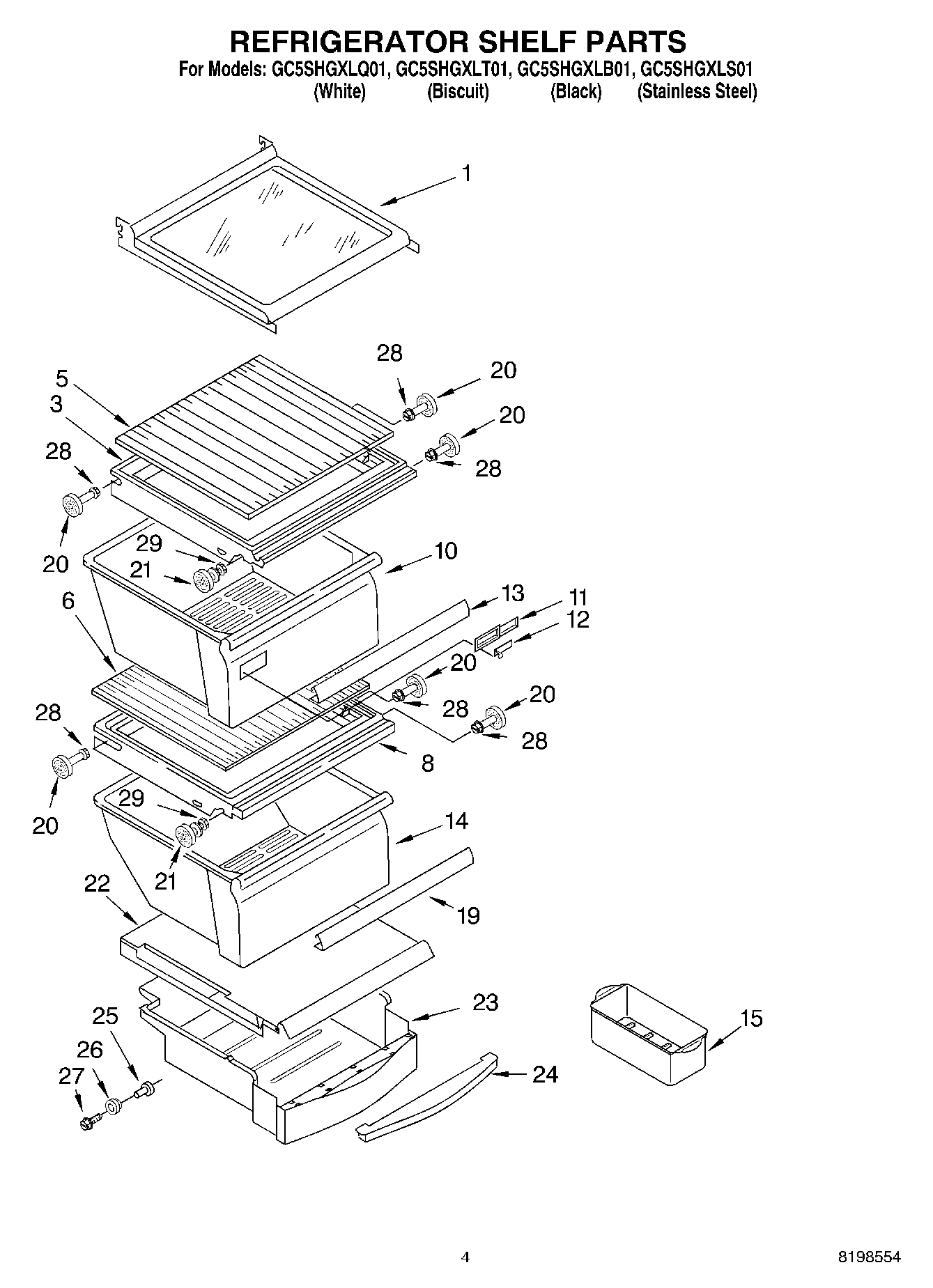 03 - REFRIGERATOR SHELF PARTS