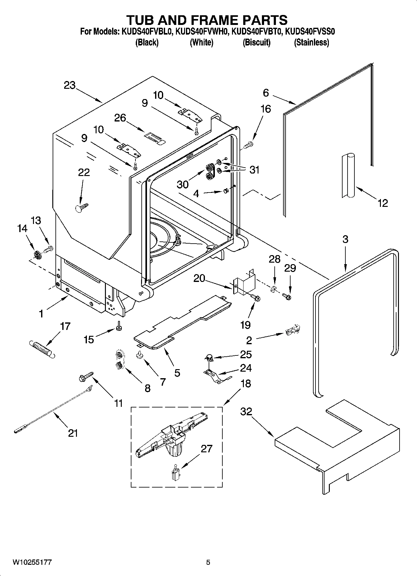 05 - TUB AND FRAME PARTS