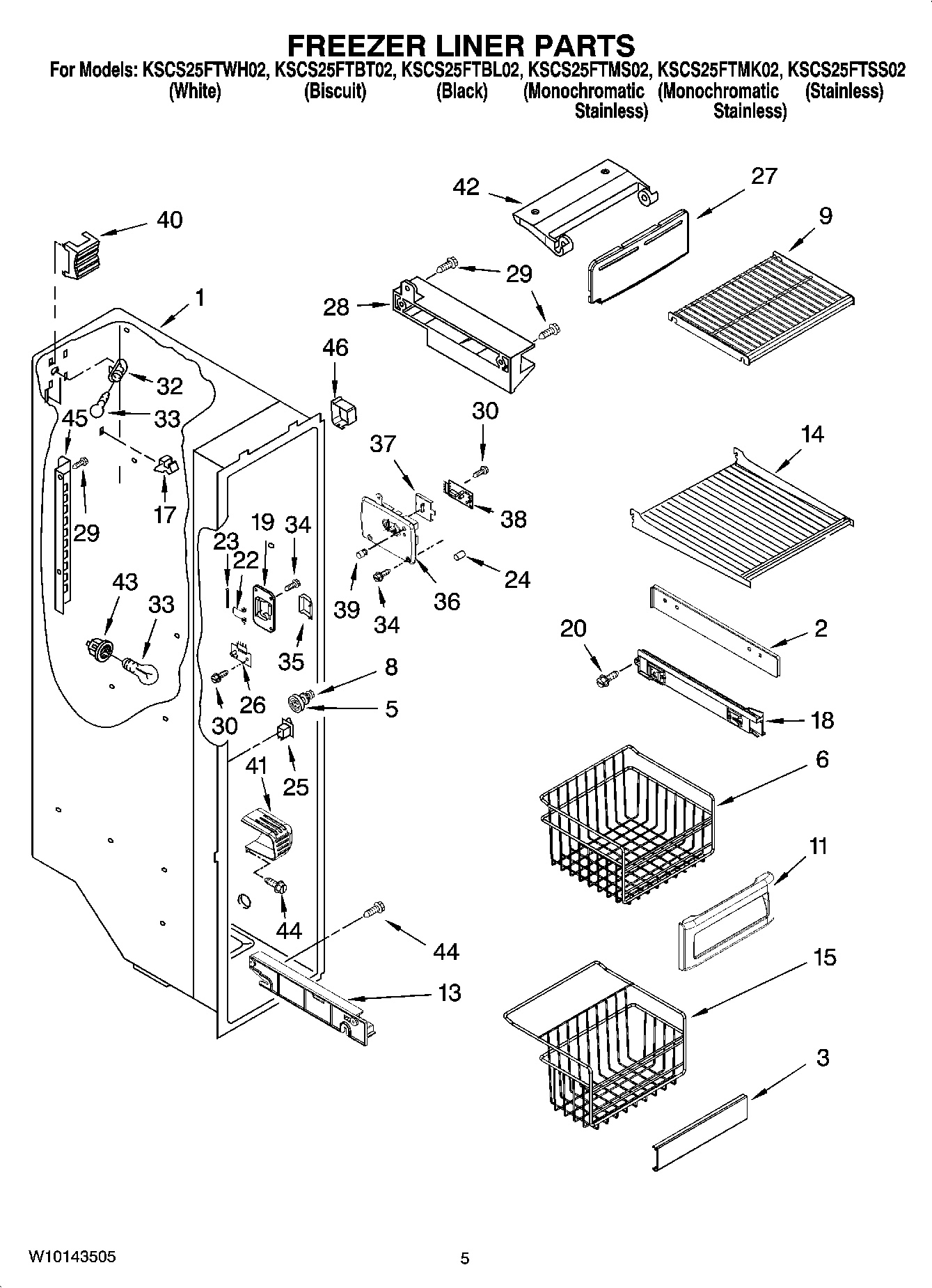 04 - FREEZER LINER PARTS