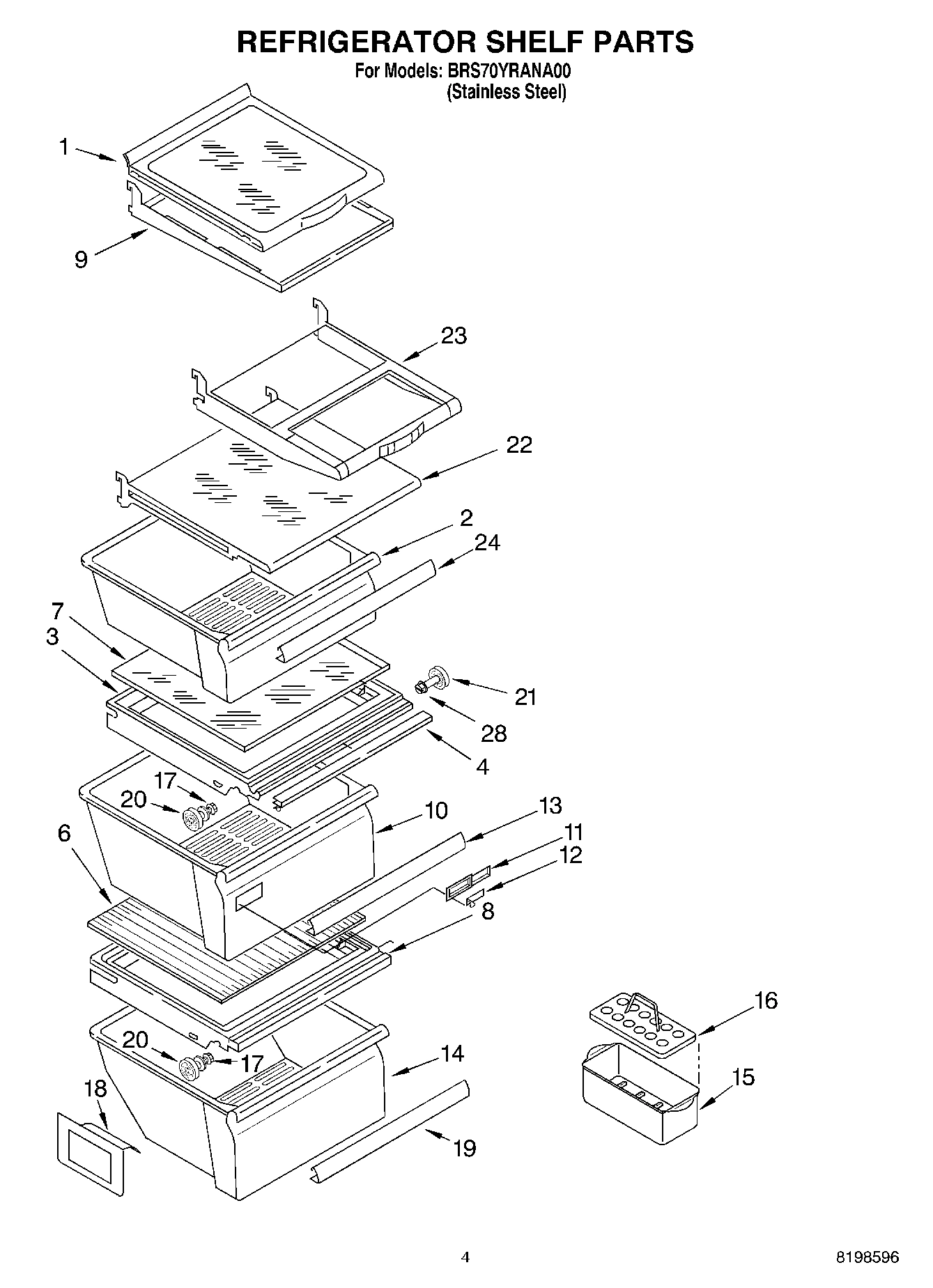 03 - REFRIGERATOR SHELF PARTS