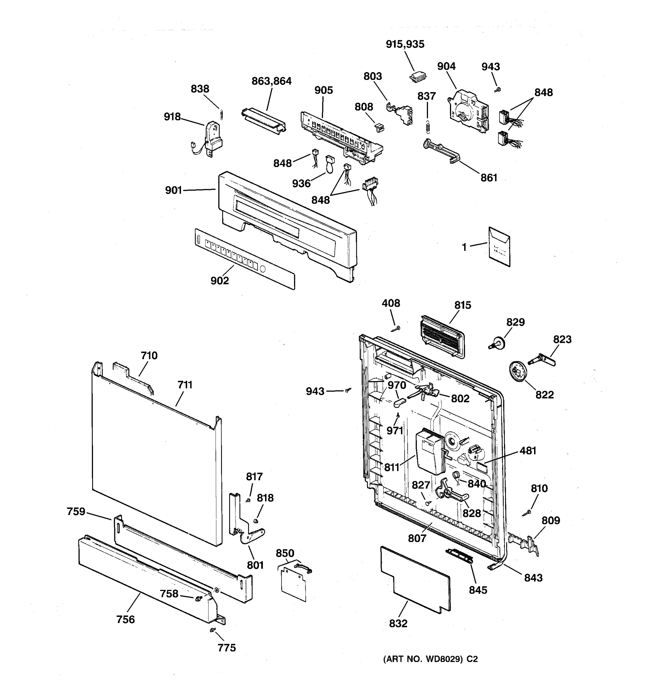ESCUTCHEON & DOOR ASSEMBLY