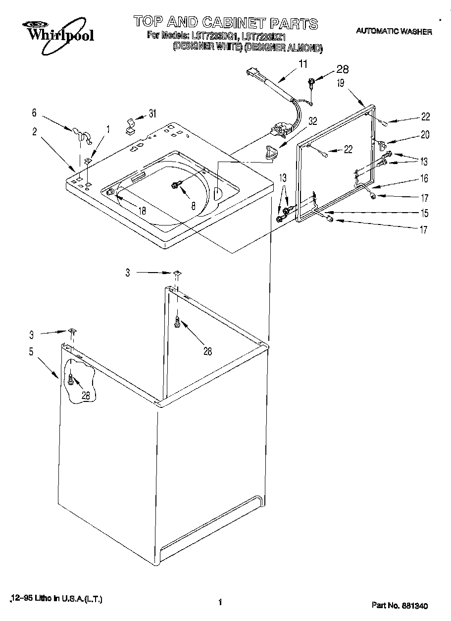 01 - TOP AND CABINET, LIT/OPTIONAL