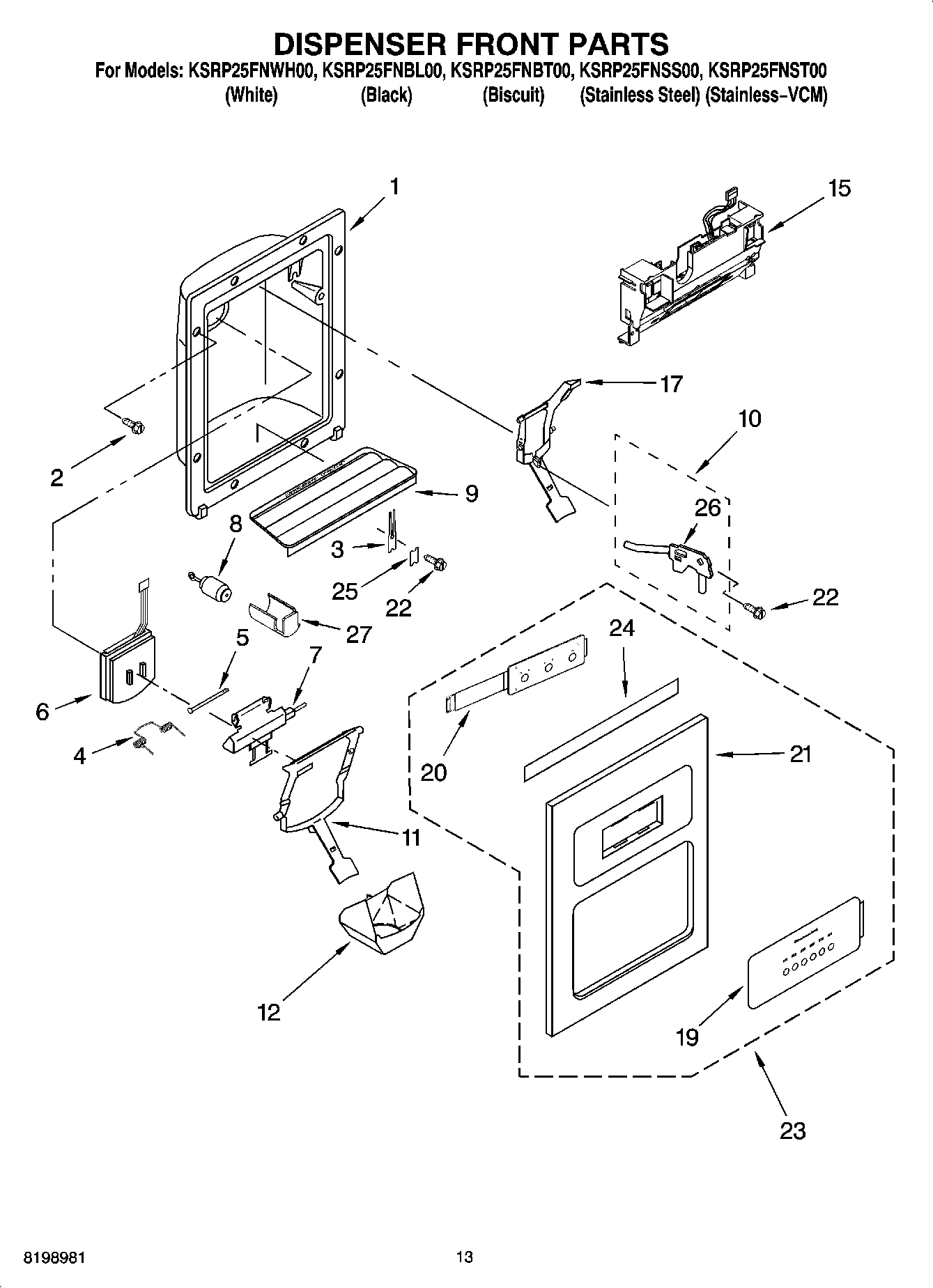 08 - DISPENSER FRONT PARTS