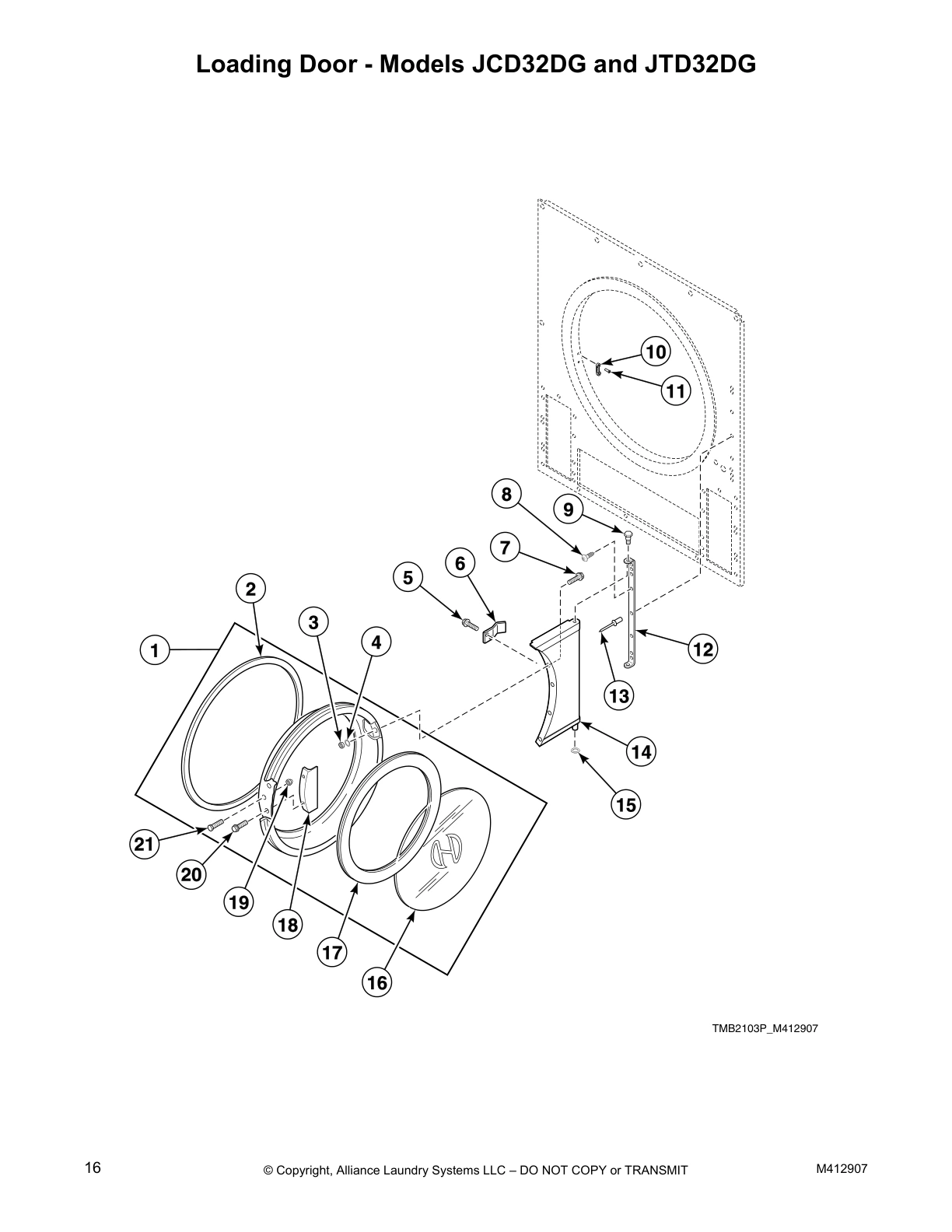Loading Door - Models JCD32DG and JTD32DG