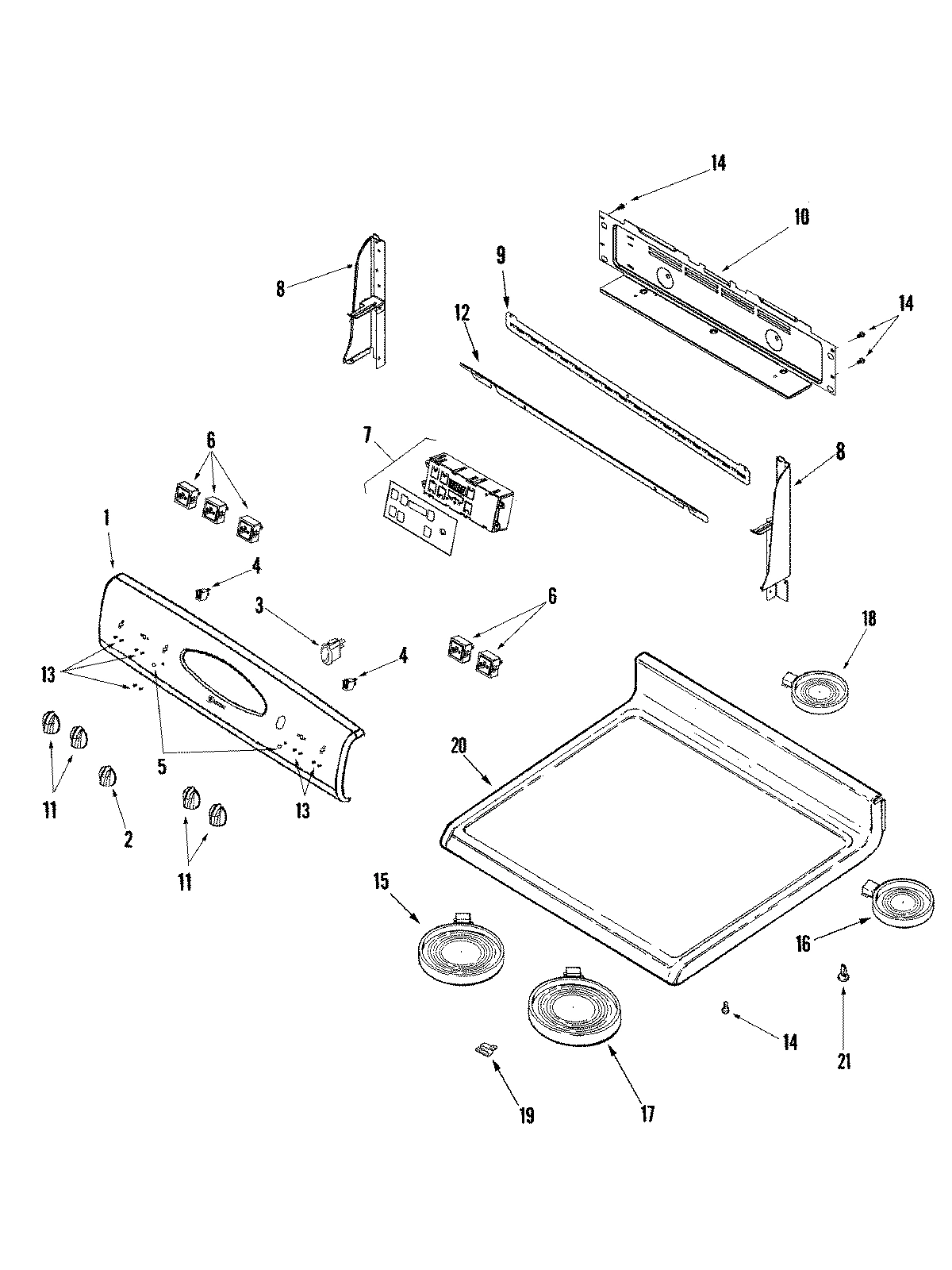 02 - CONTROL PANEL/TOP ASSEMBLY