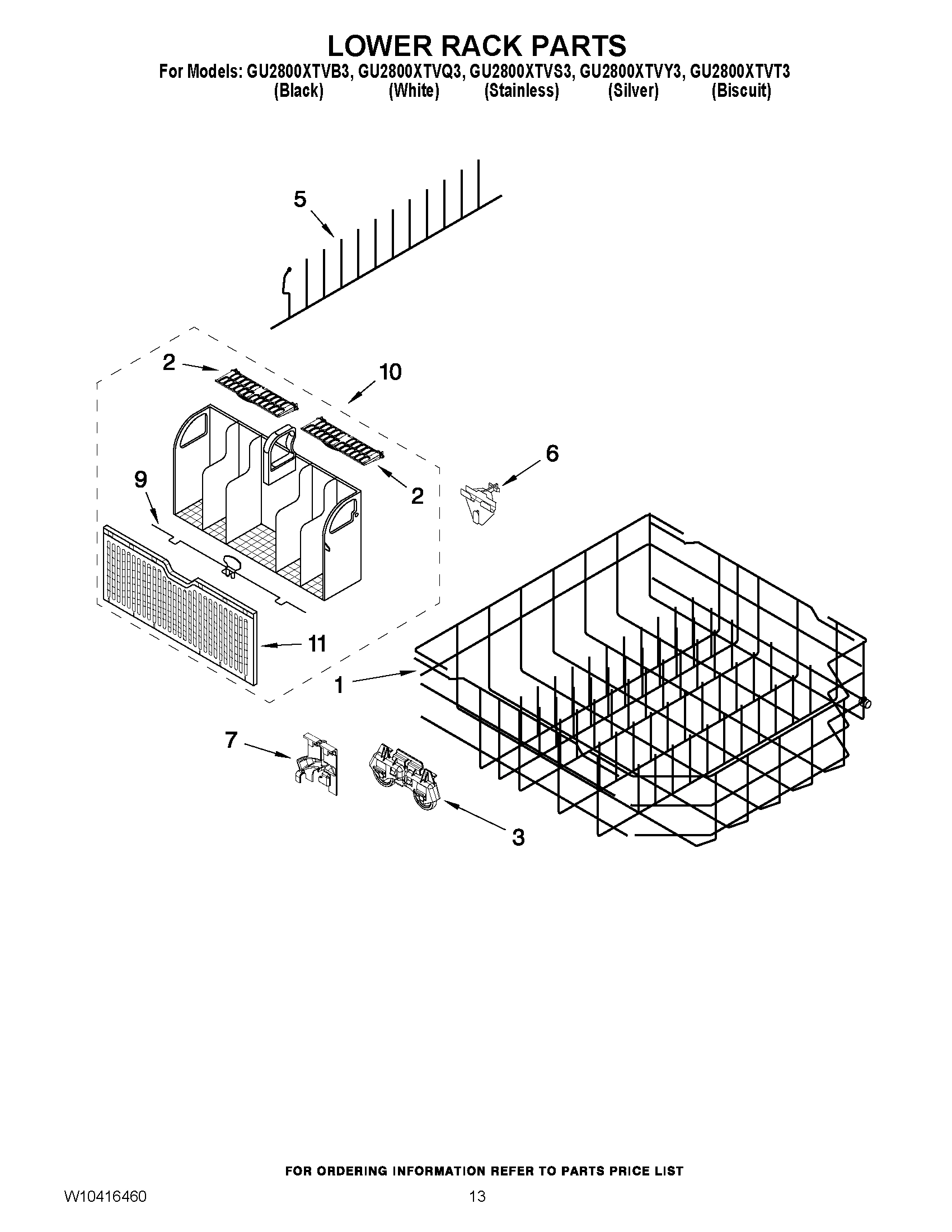10 - LOWER RACK PARTS