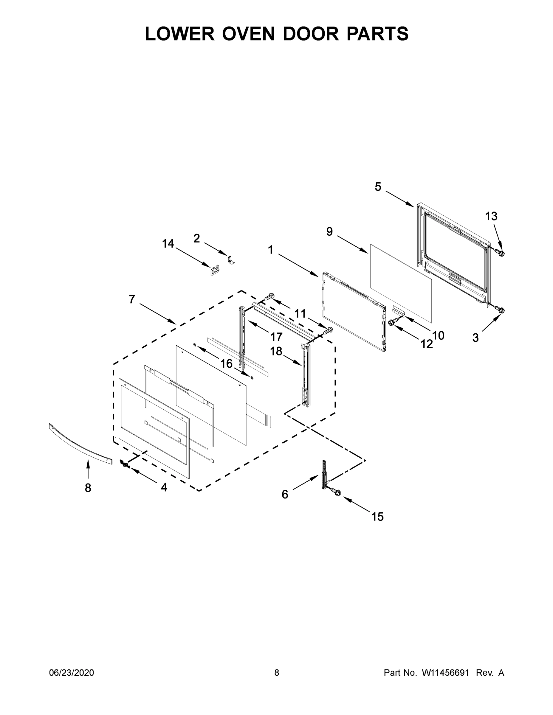 05 - LOWER OVEN DOOR PARTS