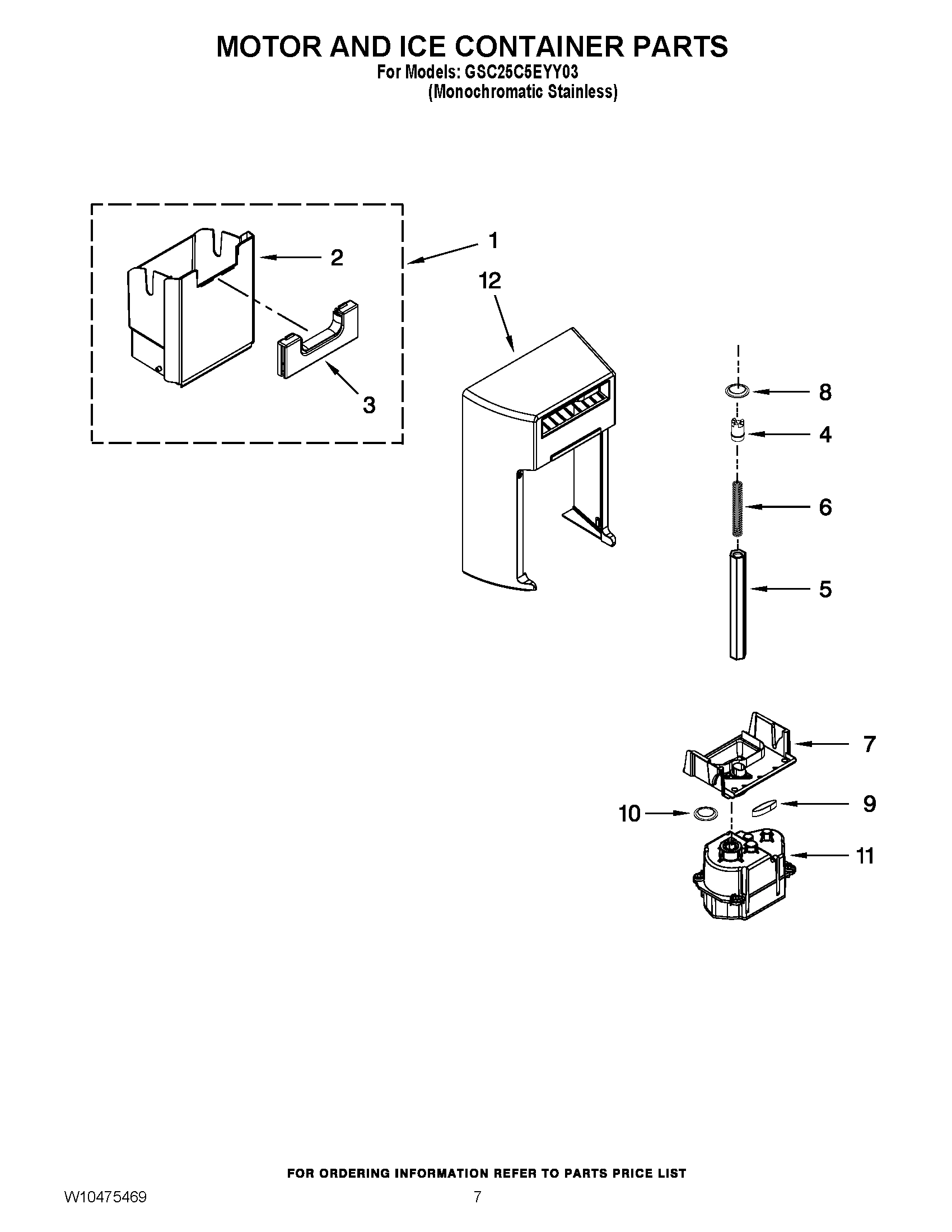 05 - MOTOR AND ICE CONTAINER PARTS