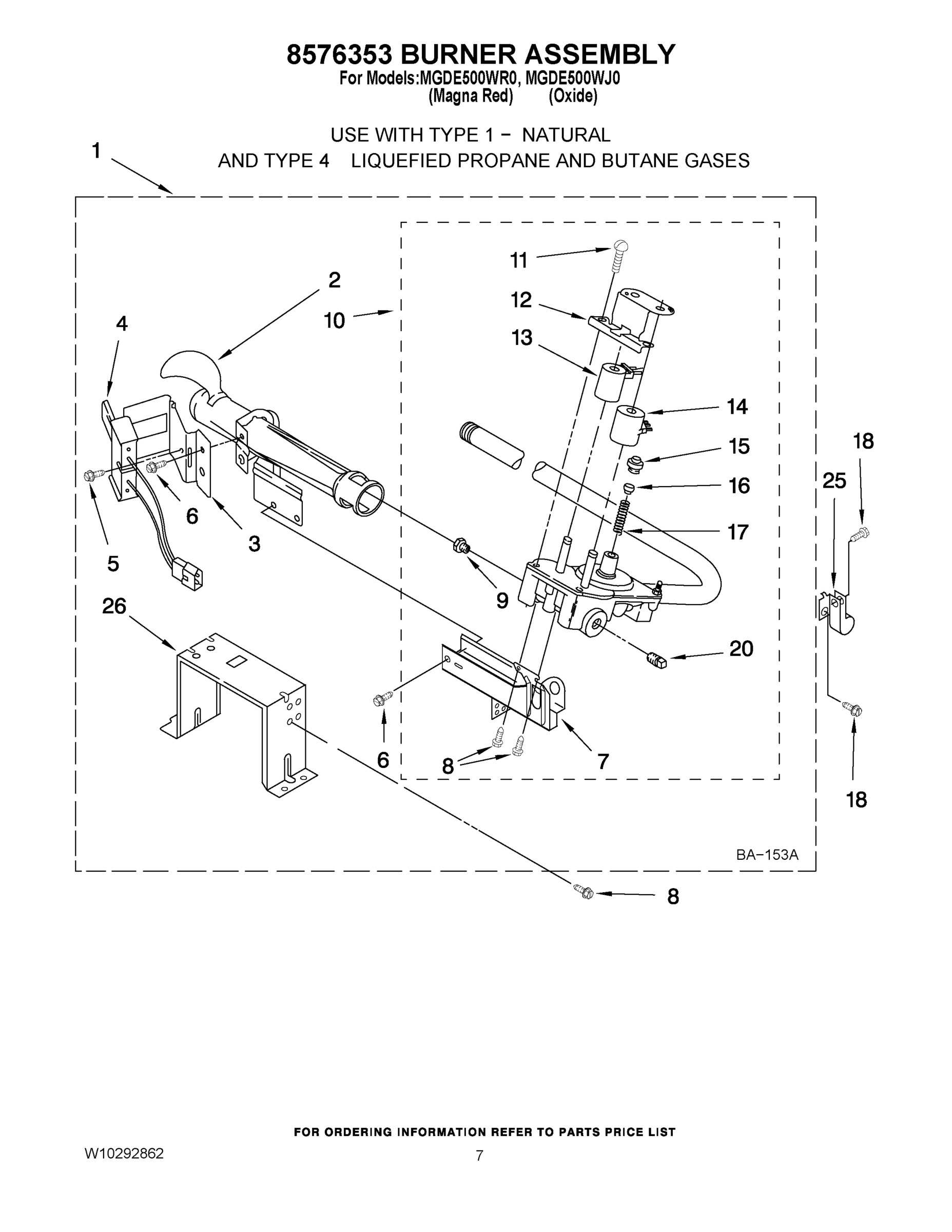 04 - 8576353 BURNER ASSEMBLY