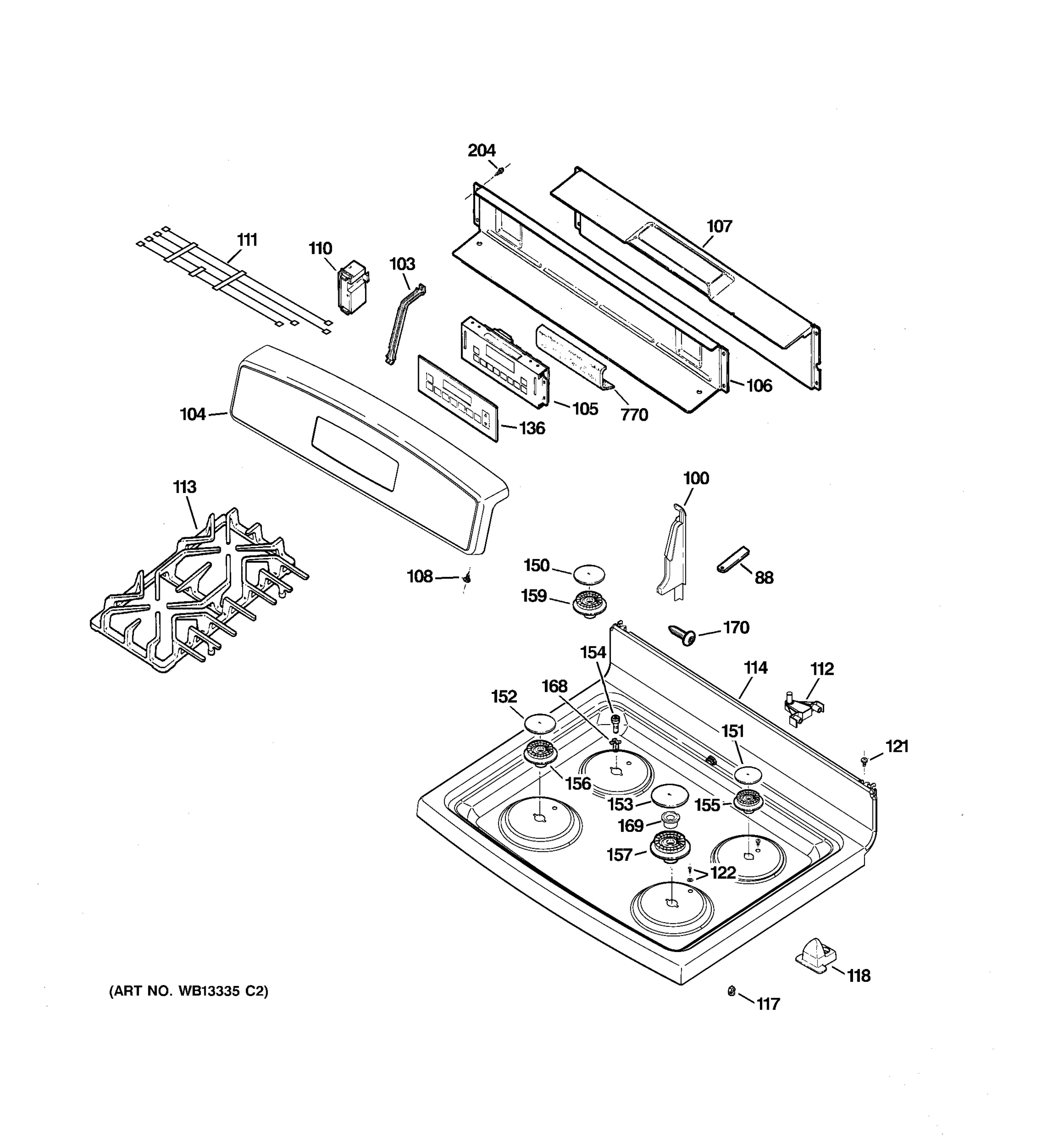 CONTROL PANEL & COOKTOP