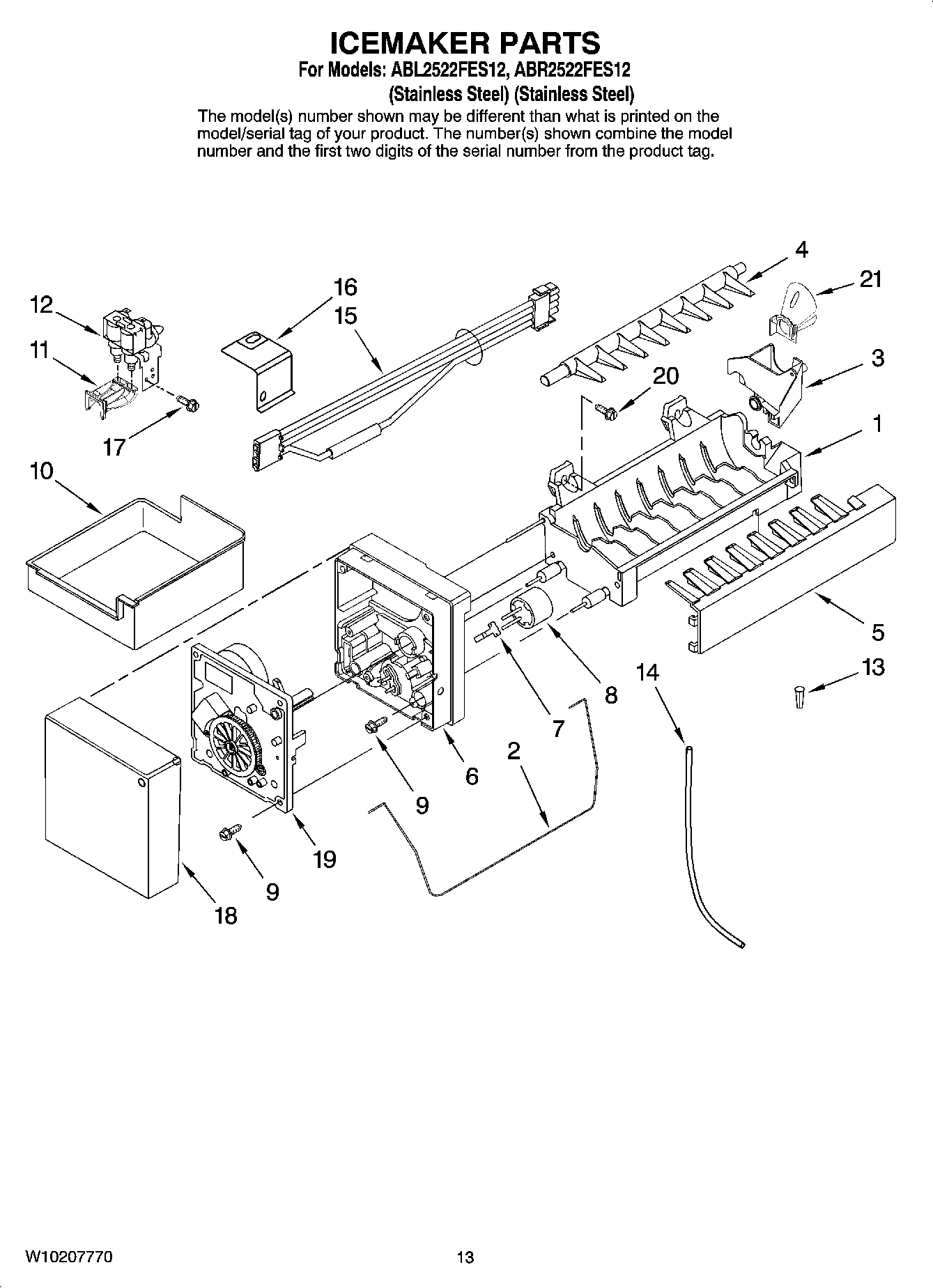 08 - ICEMAKER PARTS, OPTIONAL PARTS (NOT INCLUDED)