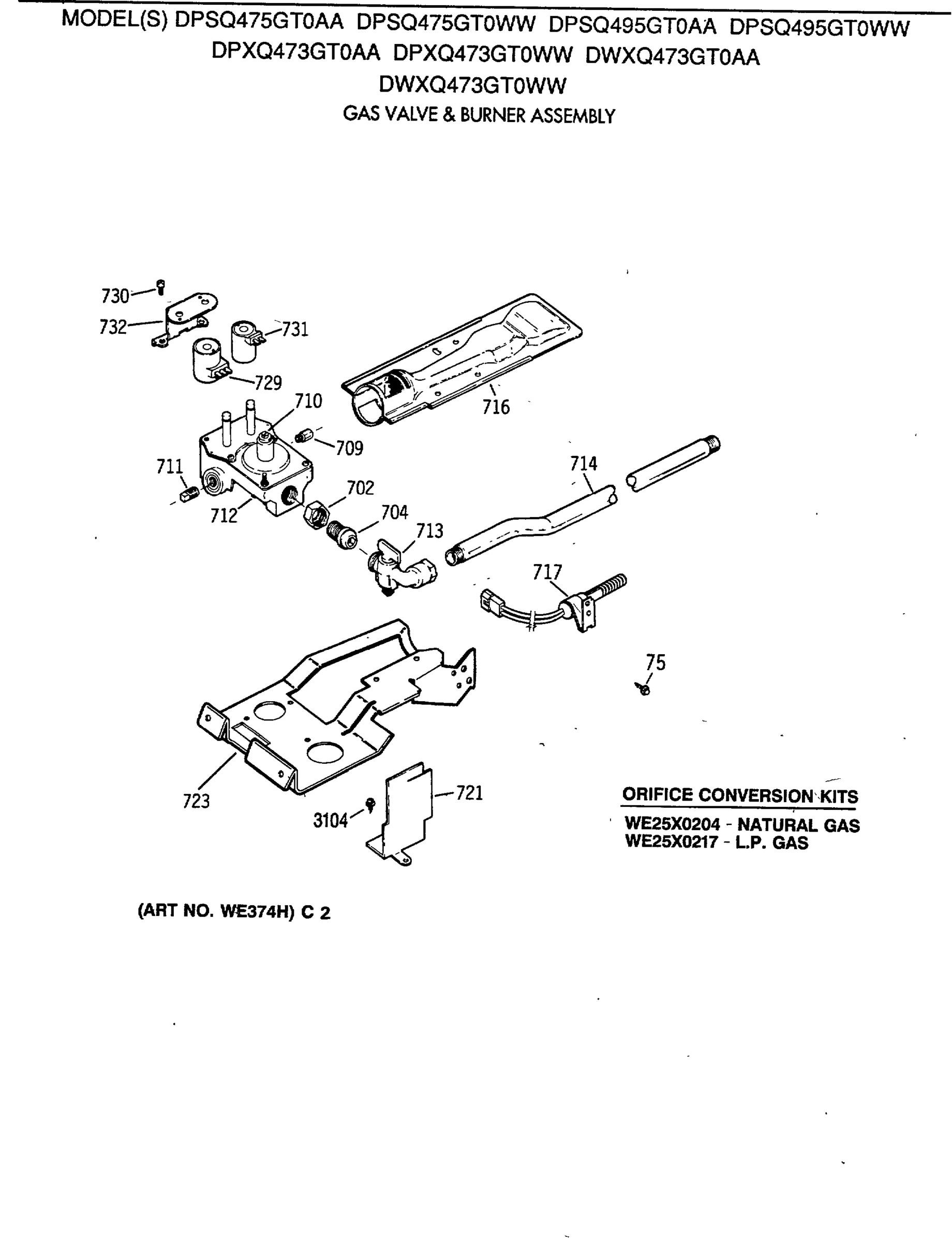 GAS VALVE & BURNER ASSEMBLY
