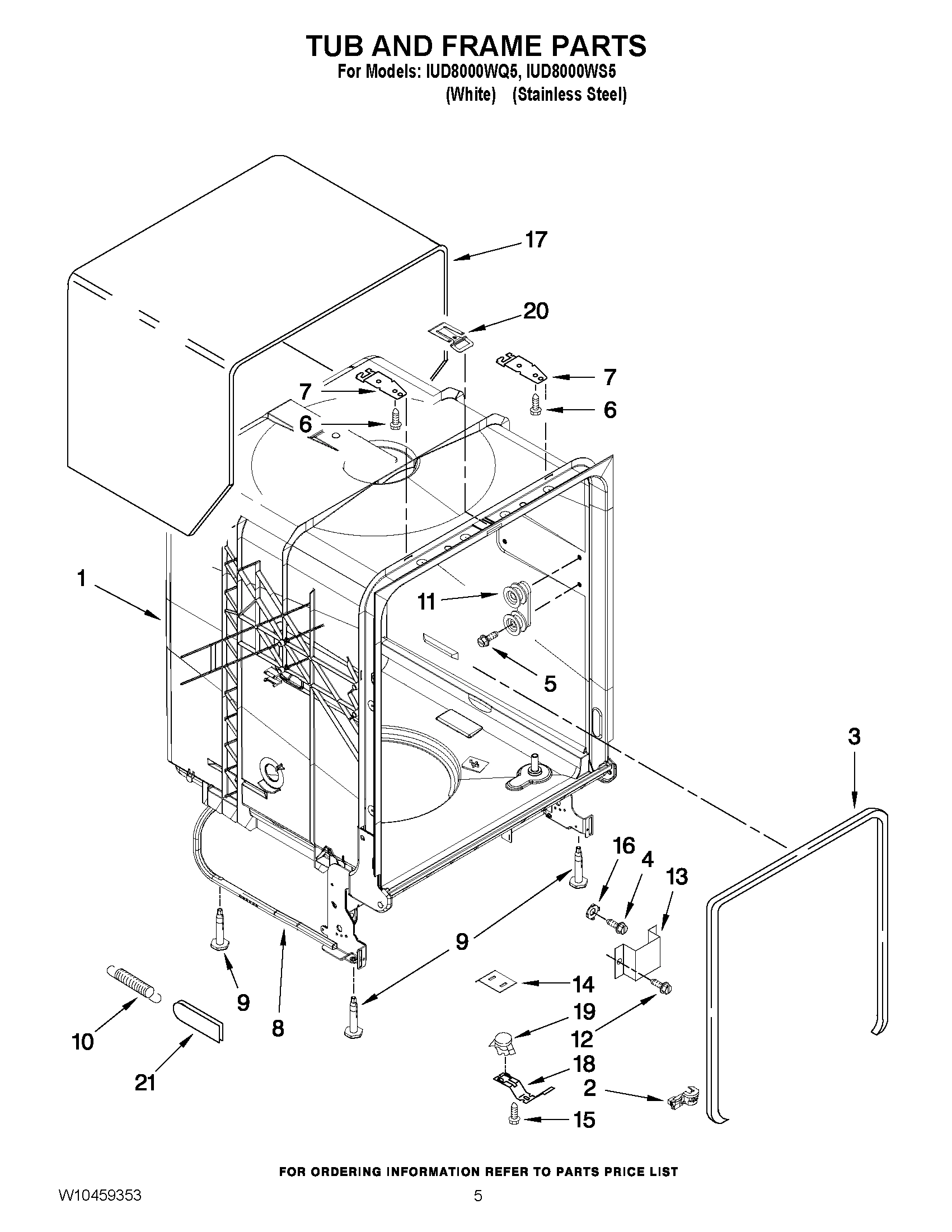 05 - TUB AND FRAME PARTS