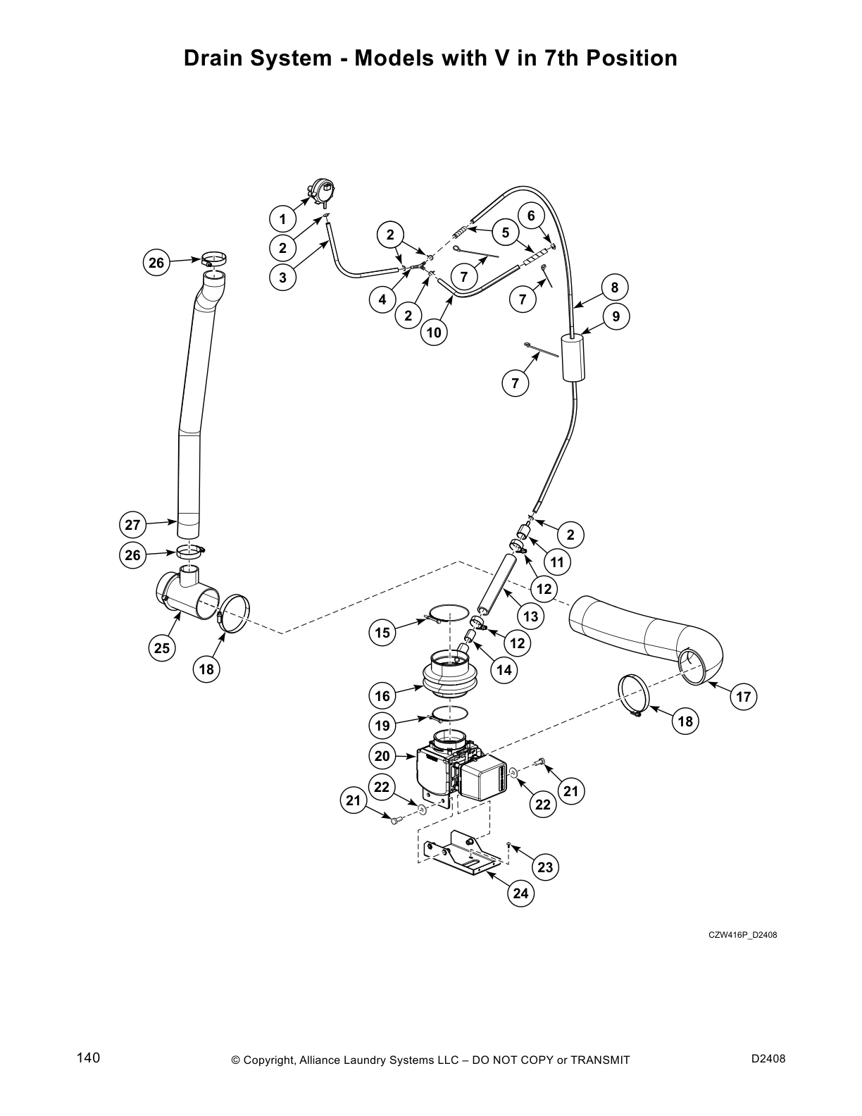 Drain System - Models with V in 7th Position