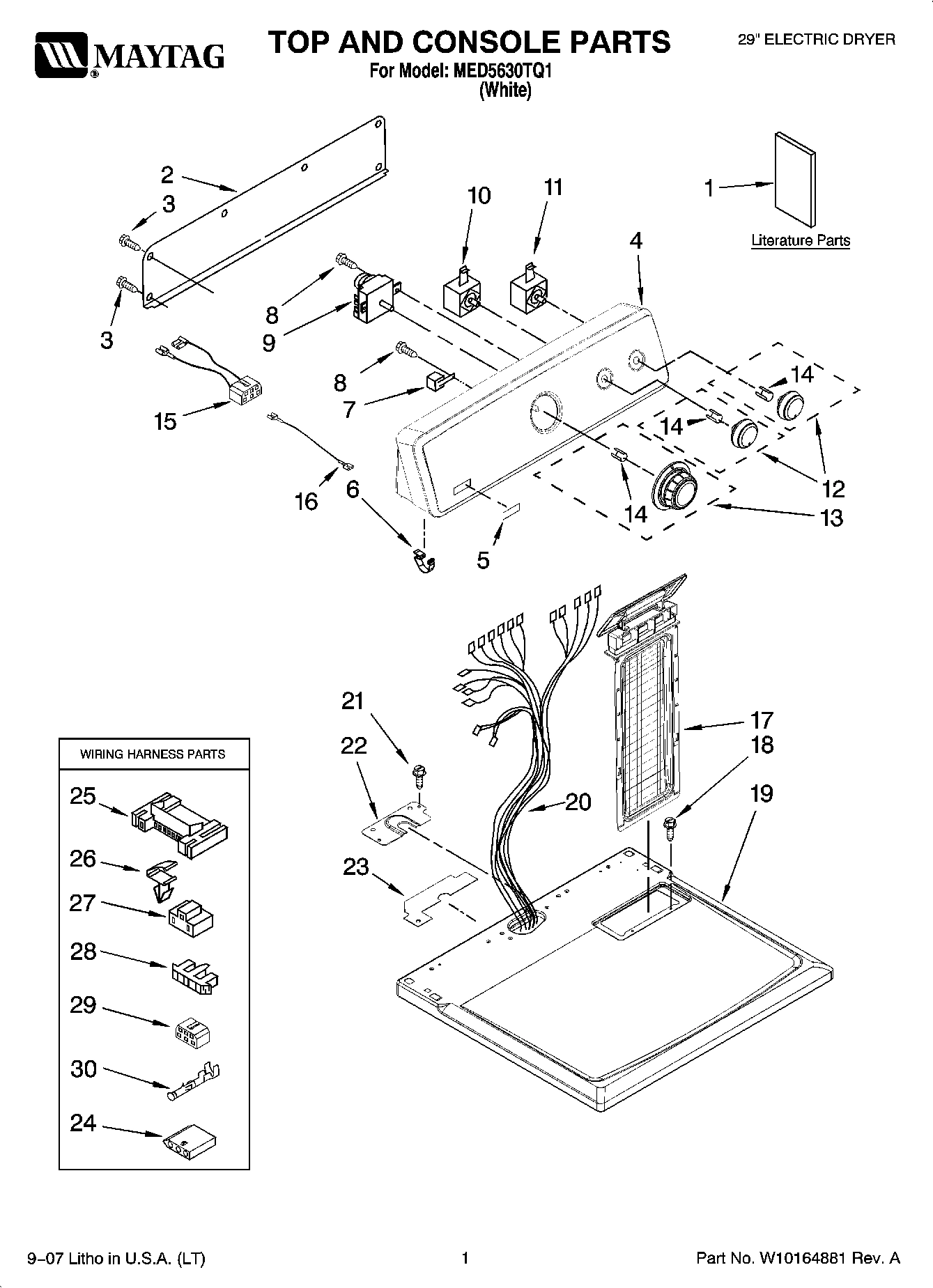 01 - TOP AND CONSOLE PARTS