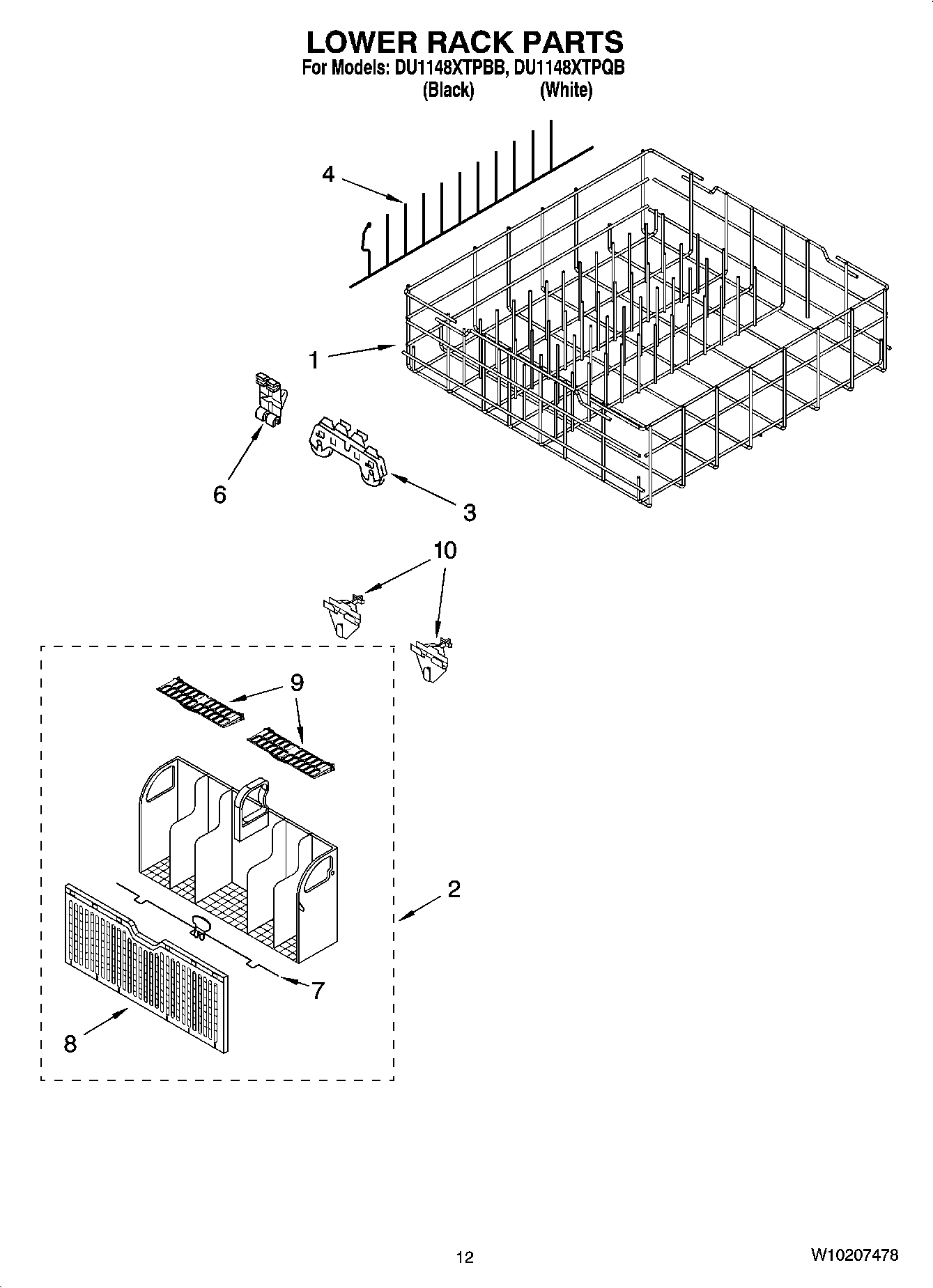 10 - LOWER RACK PARTS