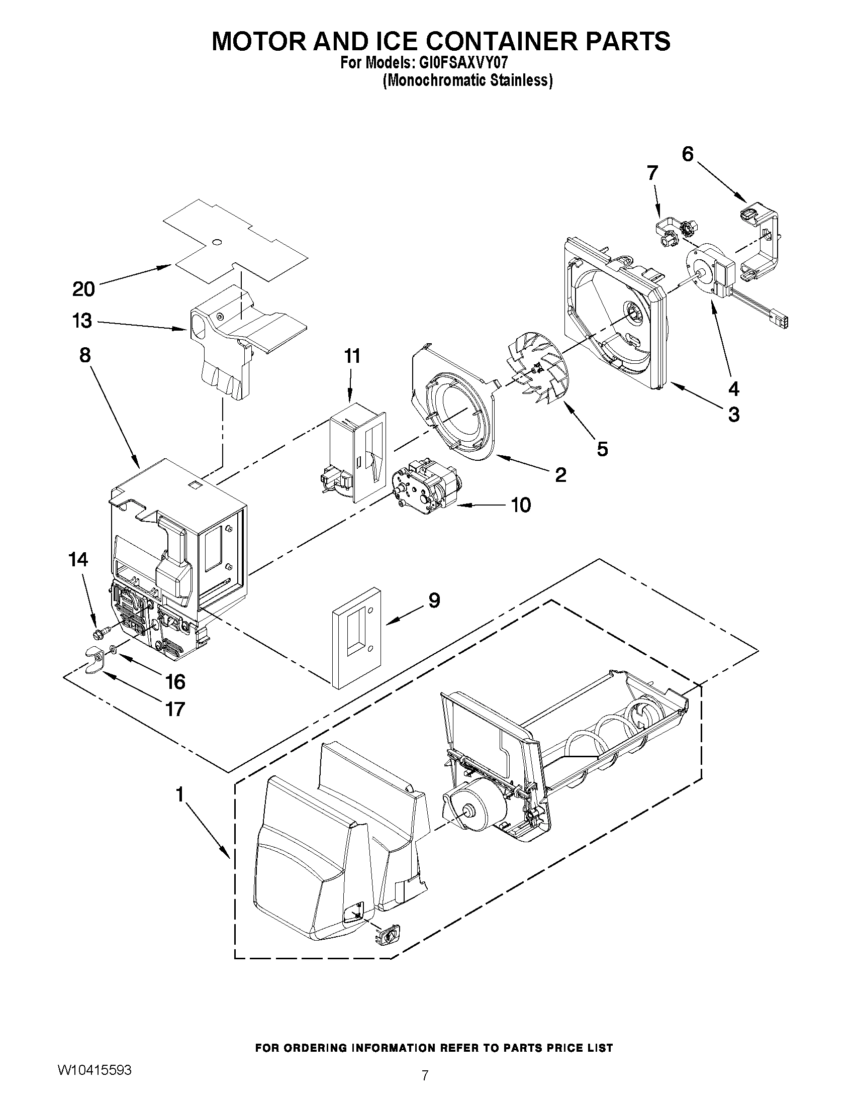 04 - MOTOR AND ICE CONTAINER PARTS