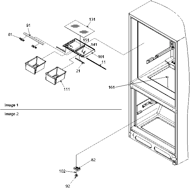 02 - Crisper Assy & Freezer Control