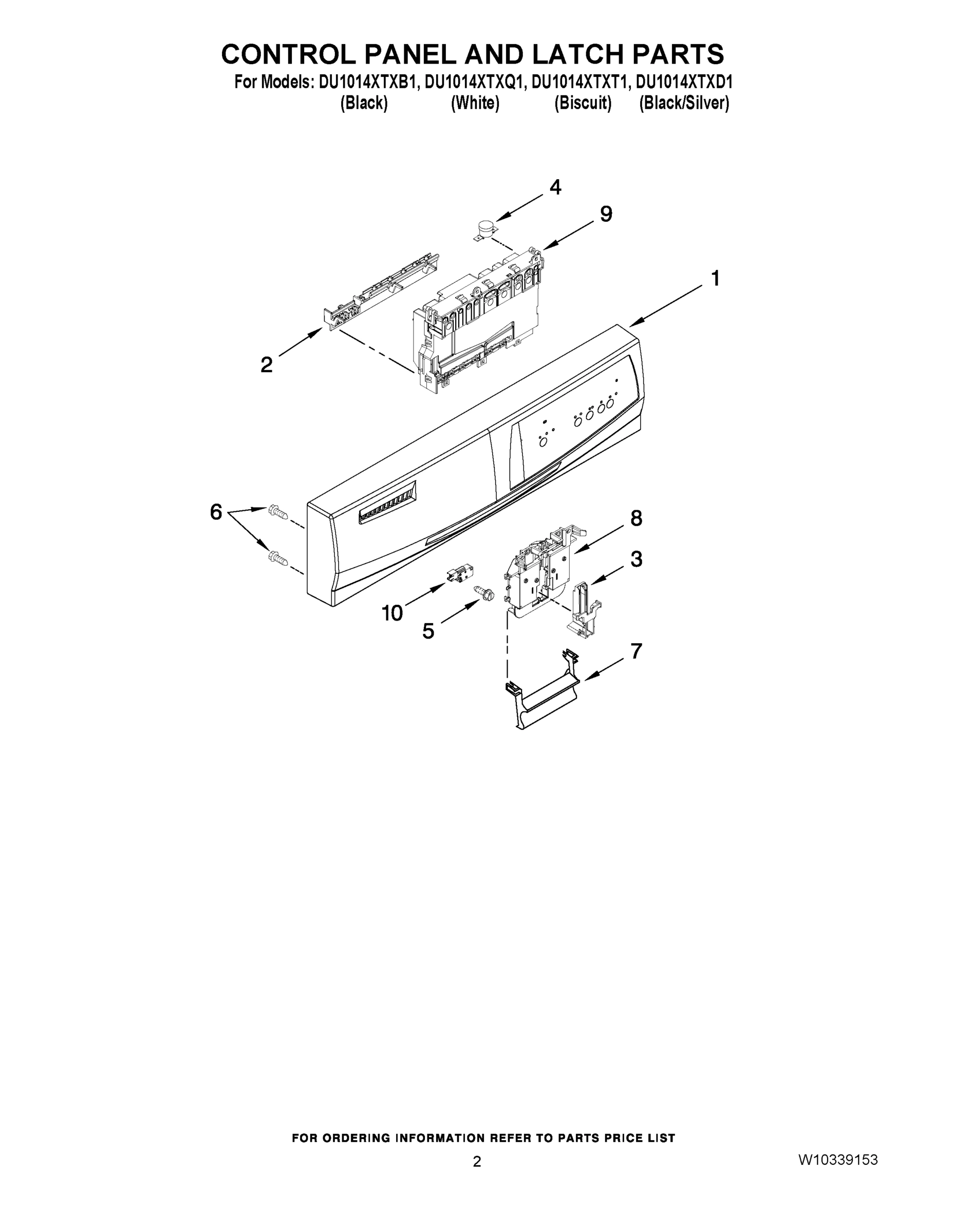 02 - CONTROL PANEL AND LATCH PARTS