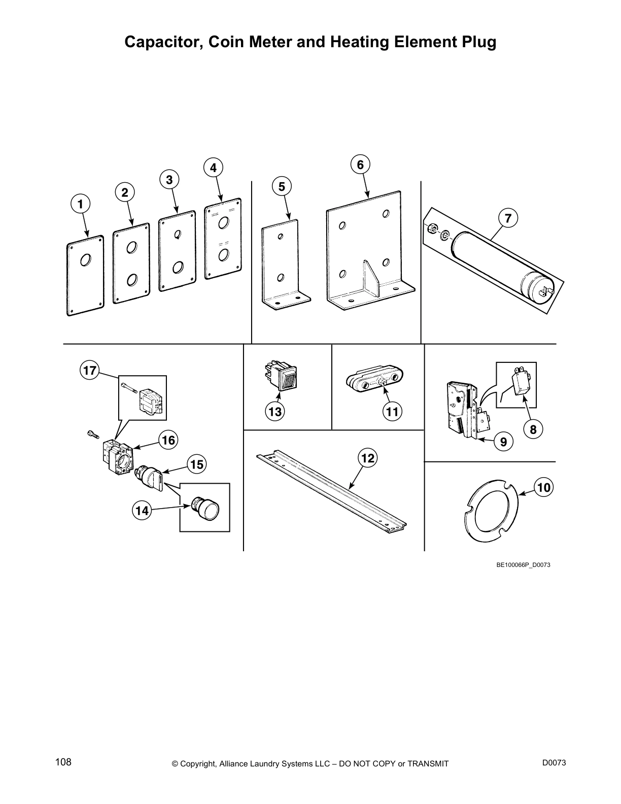 Capacitor, Coin Meter and Heating Element Plug