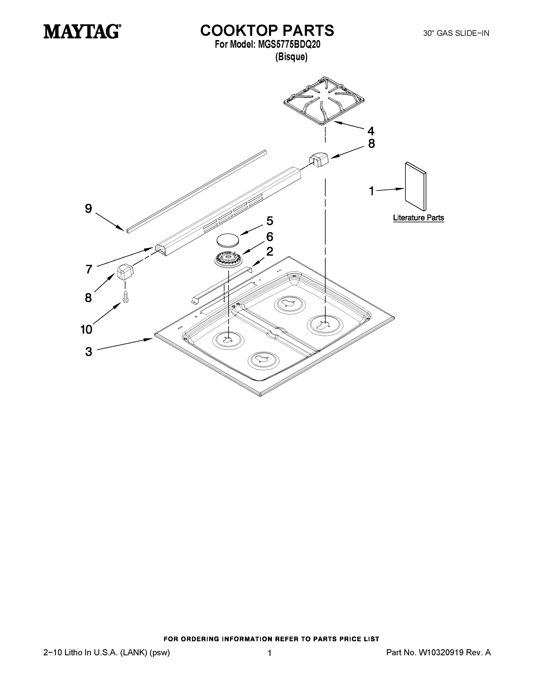 01 - COOKTOP PARTS