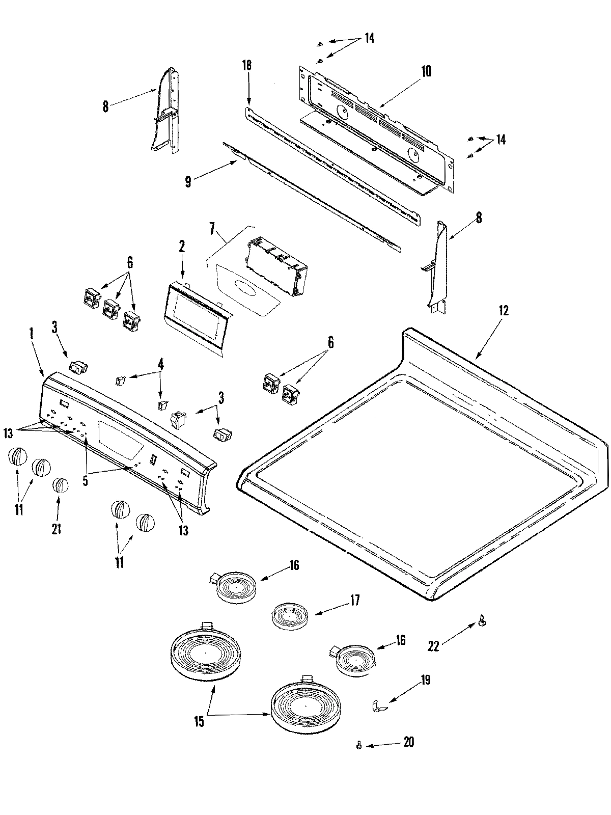 02 - CONTROL PANEL/TOP ASSEMBLY