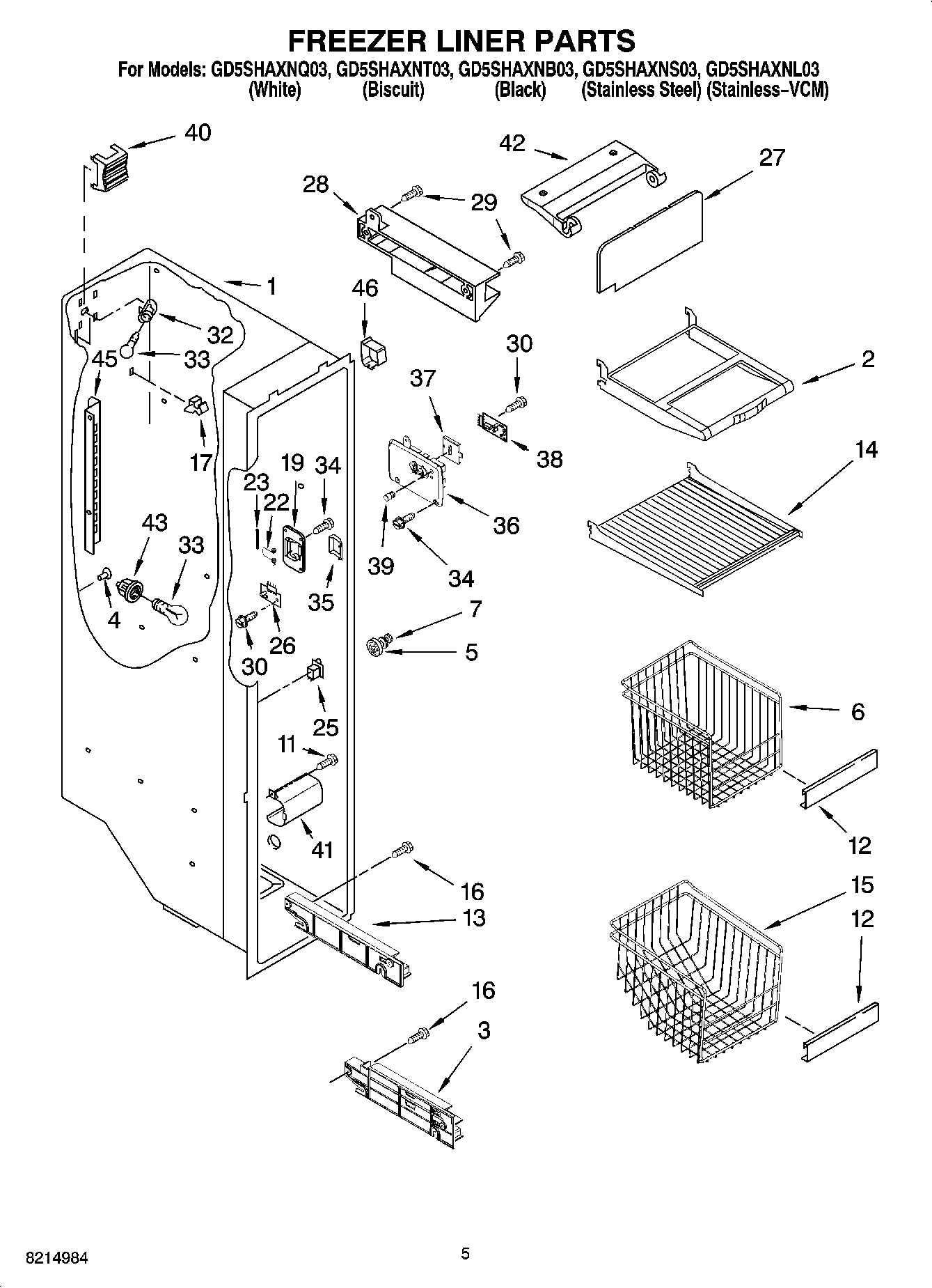 04 - FREEZER LINER PARTS