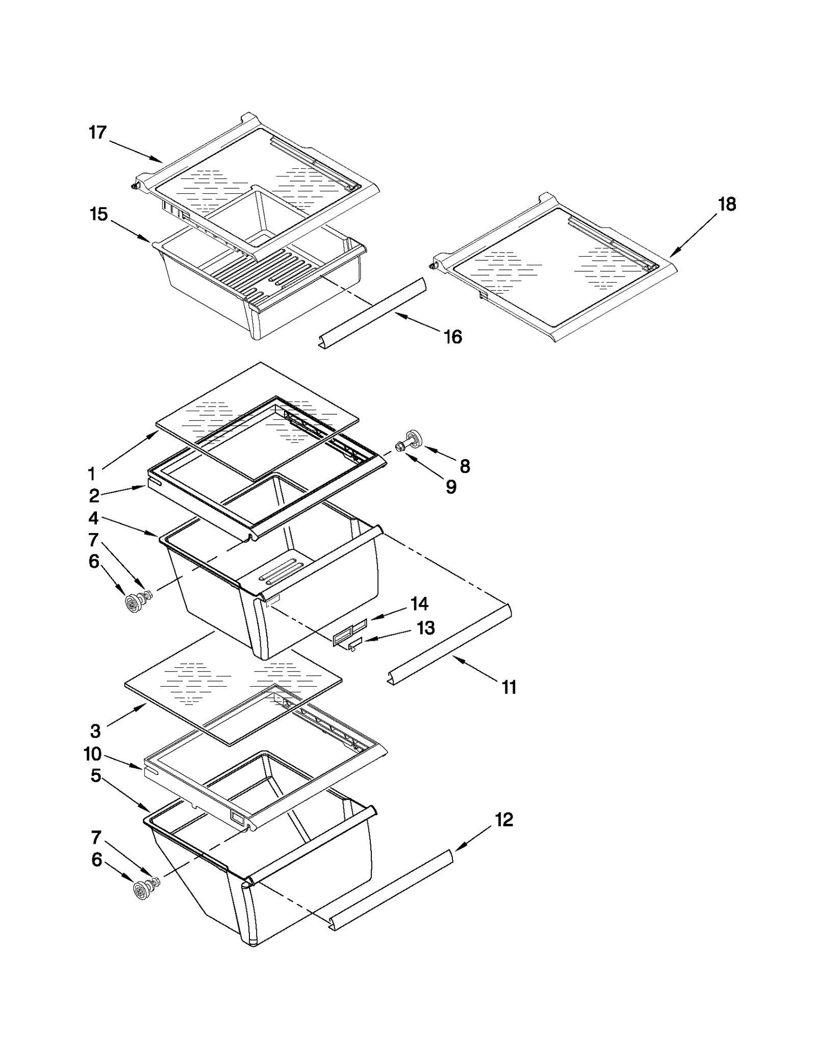 REFRIGERATOR SHELF PARTS