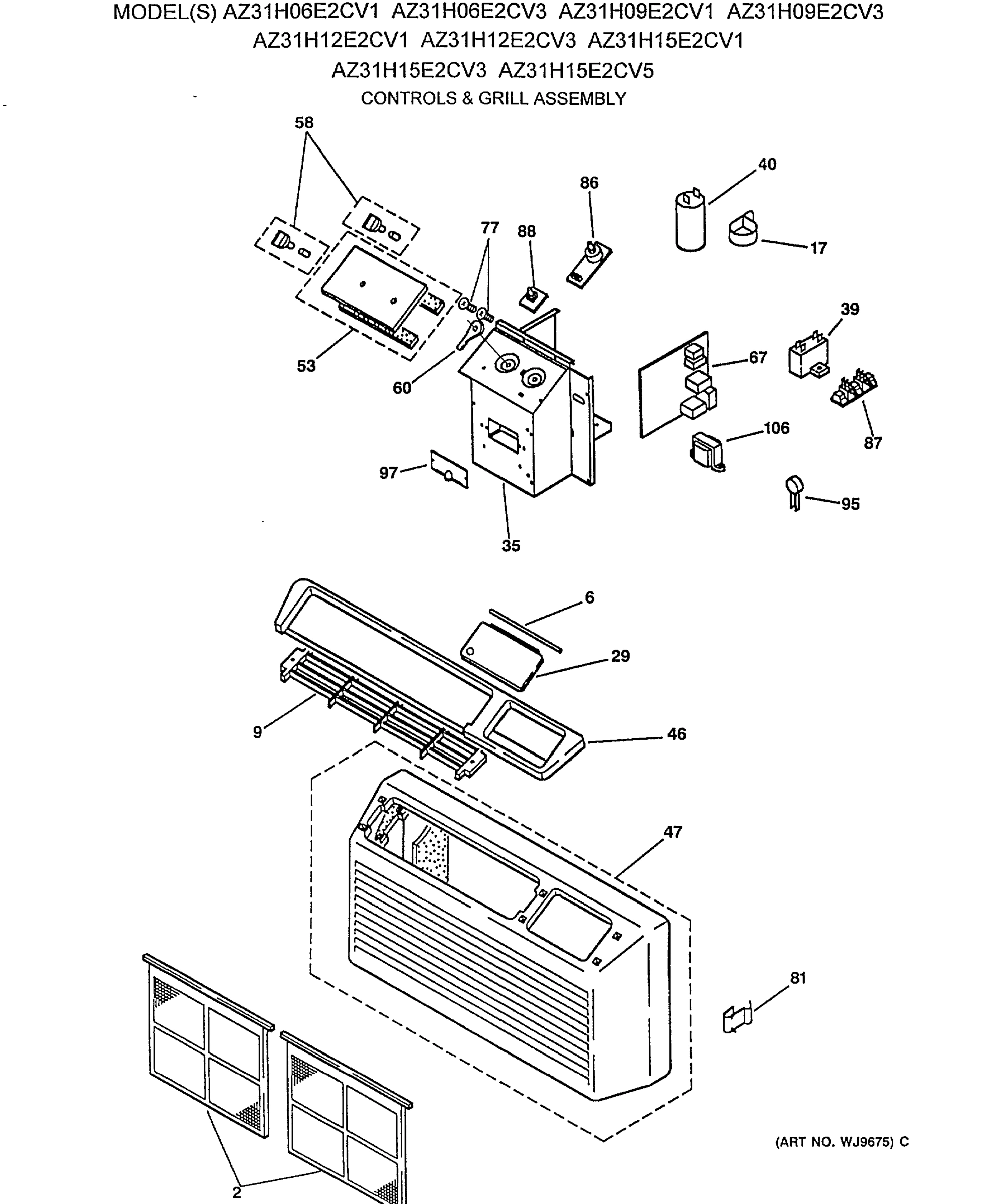 CONTROLS & GRILL ASSEMBLY