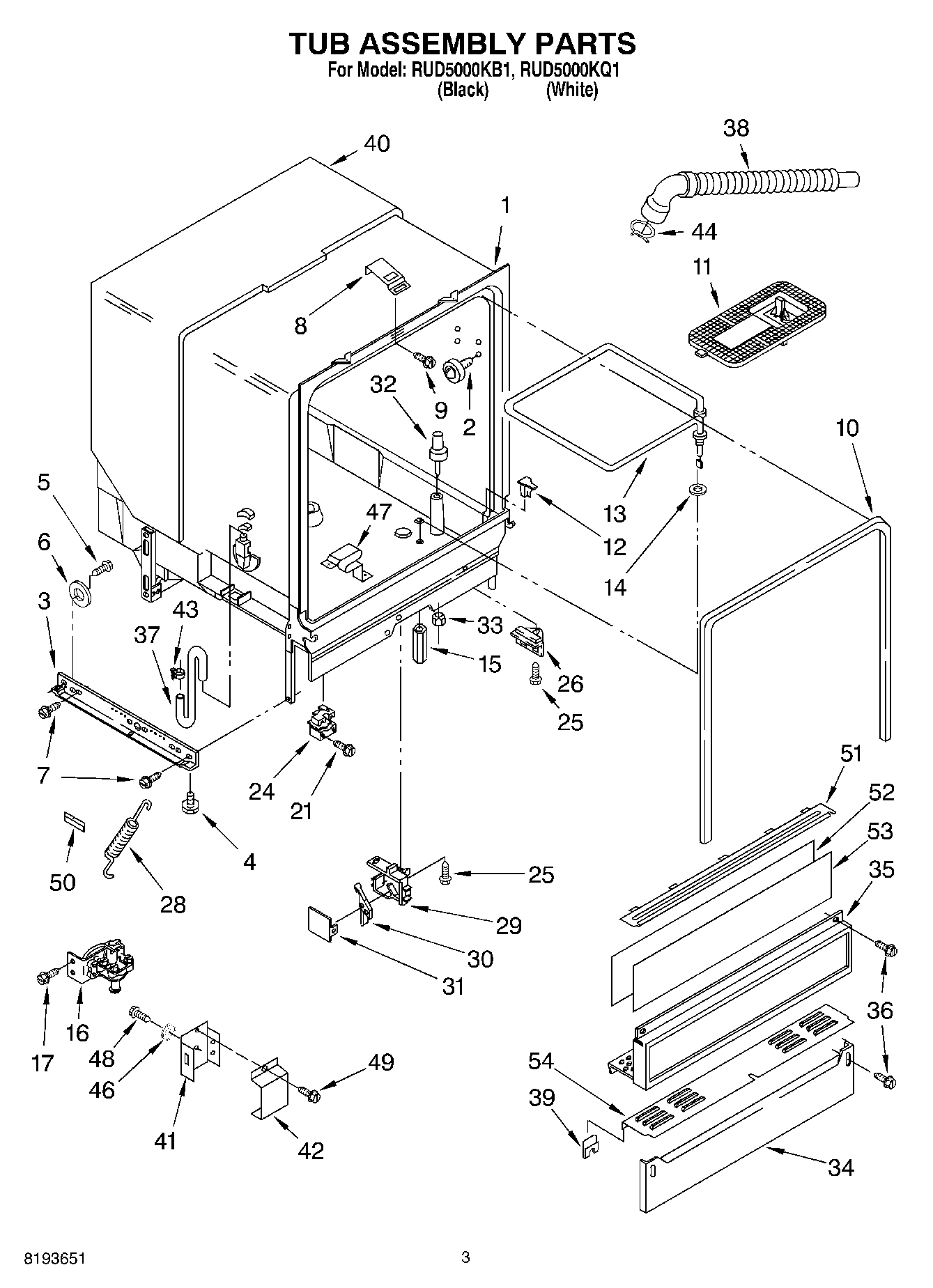 03 - TUB ASSEMBLY PARTS