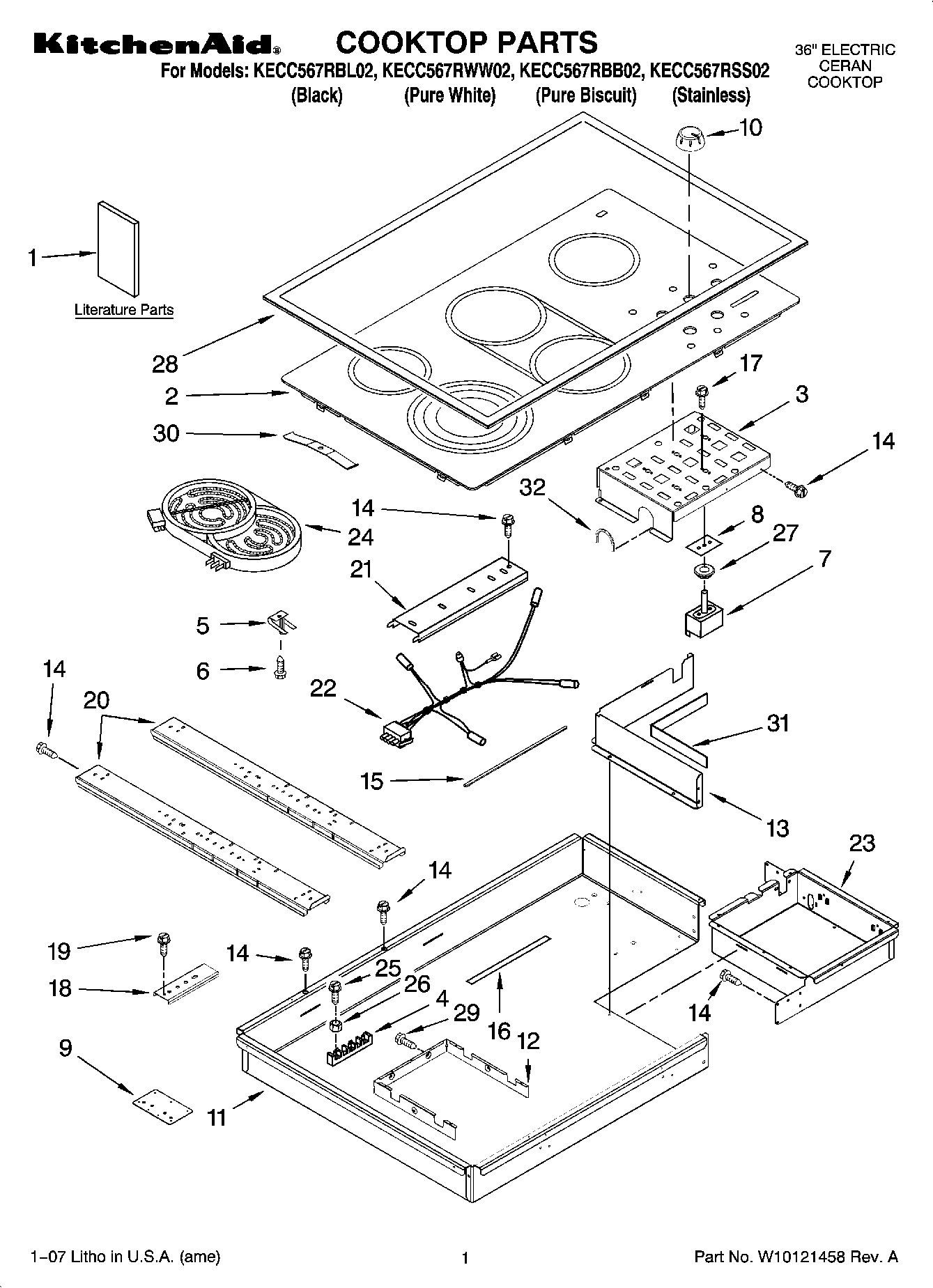 01 - COOKTOP PARTS, OPTIONAL PARTS