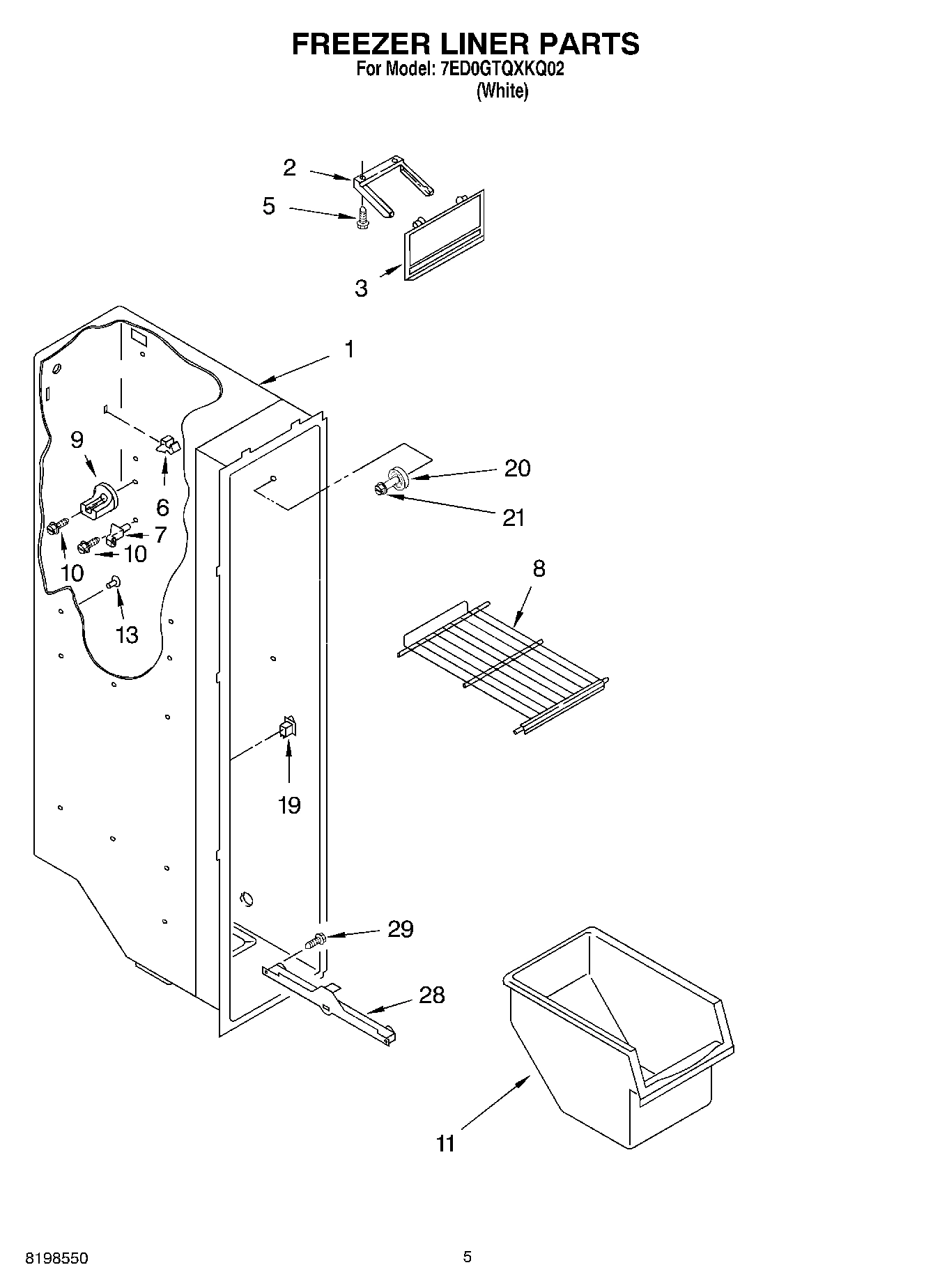 03 - FREEZER LINER PARTS