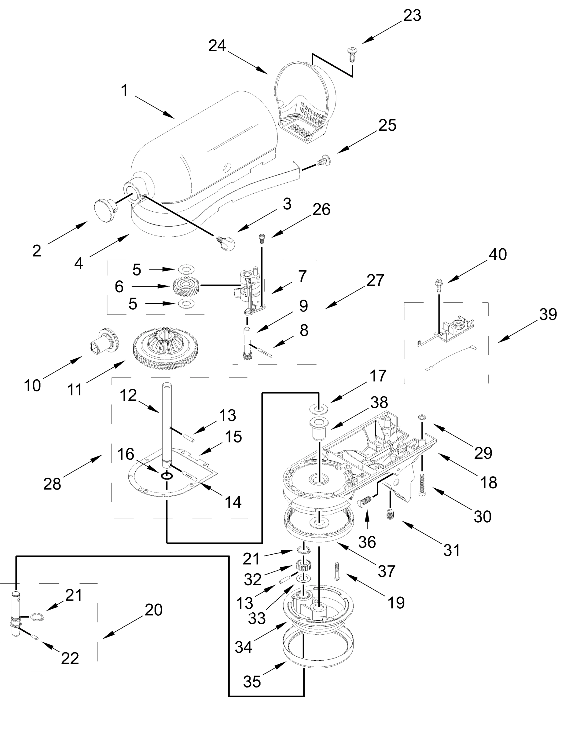 CASE, GEARING AND PLANETARY UNIT PARTS