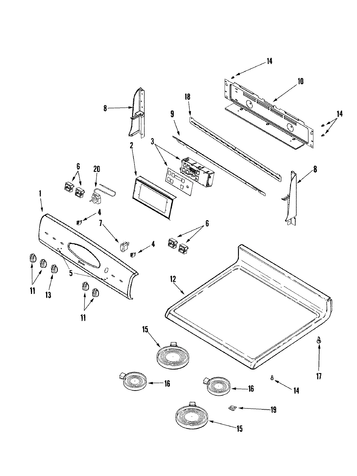 02 - CONTROL PANEL/TOP ASSEMBLY