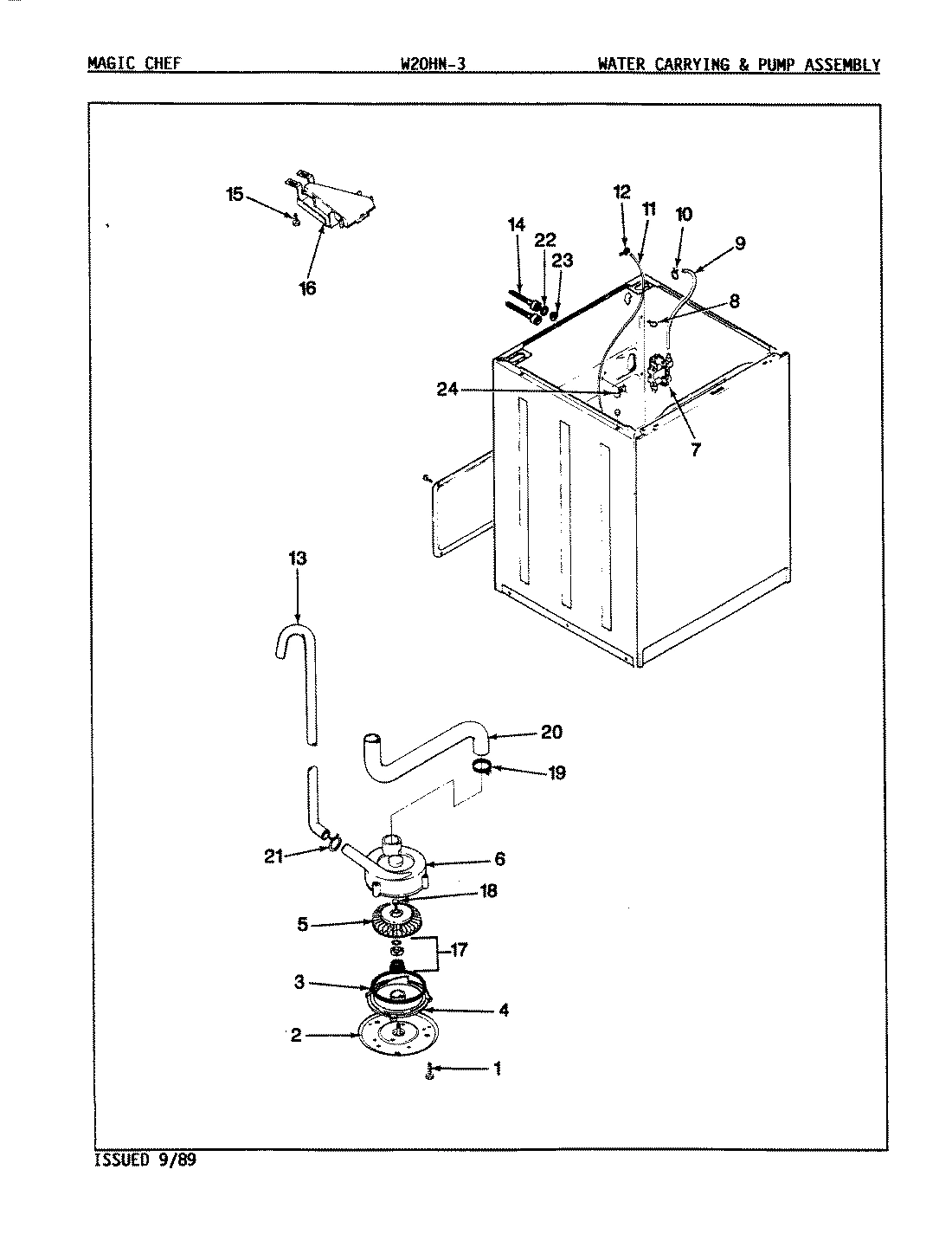09 - WATER CARRYING & PUMP ASSY. (REV. E-J)