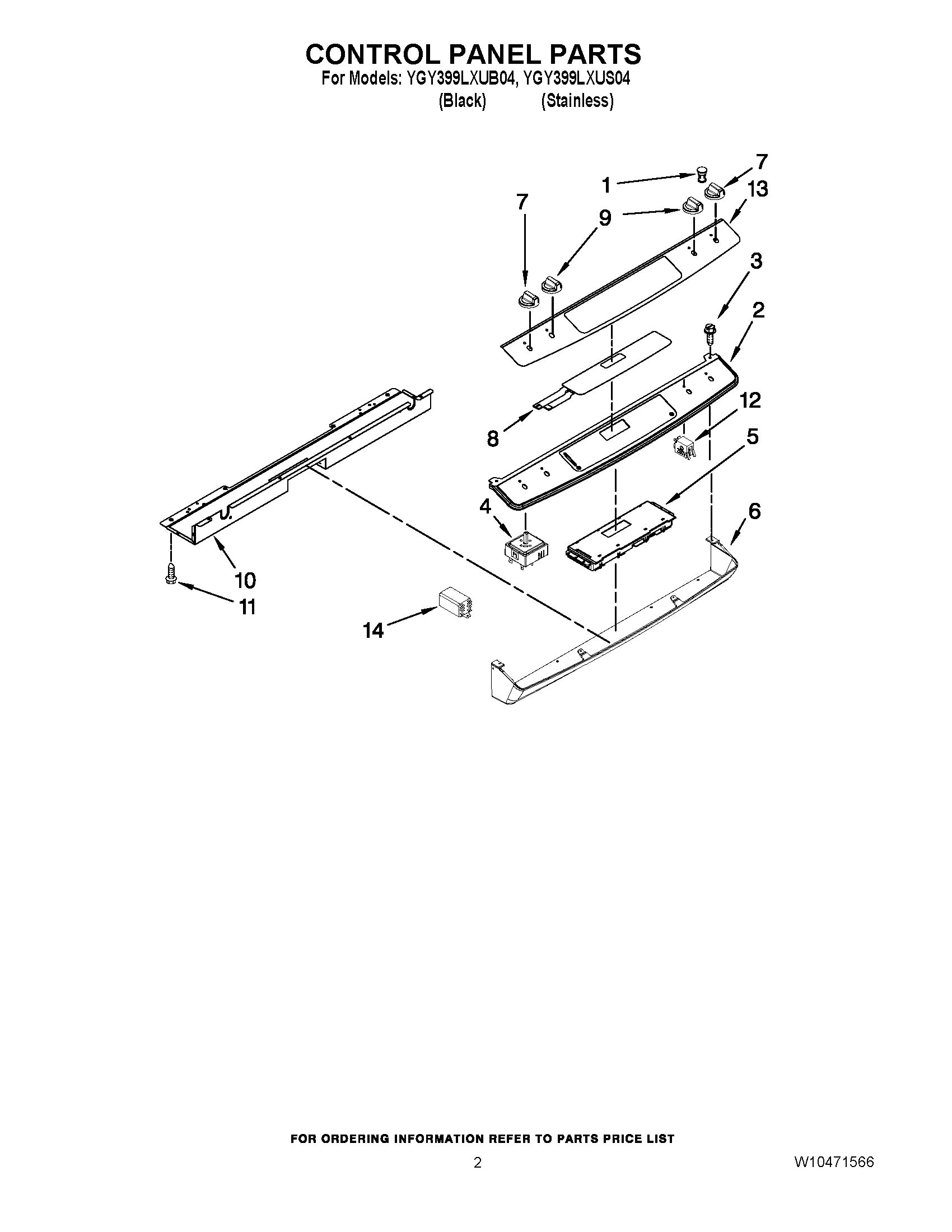 02 - CONTROL PANEL PARTS