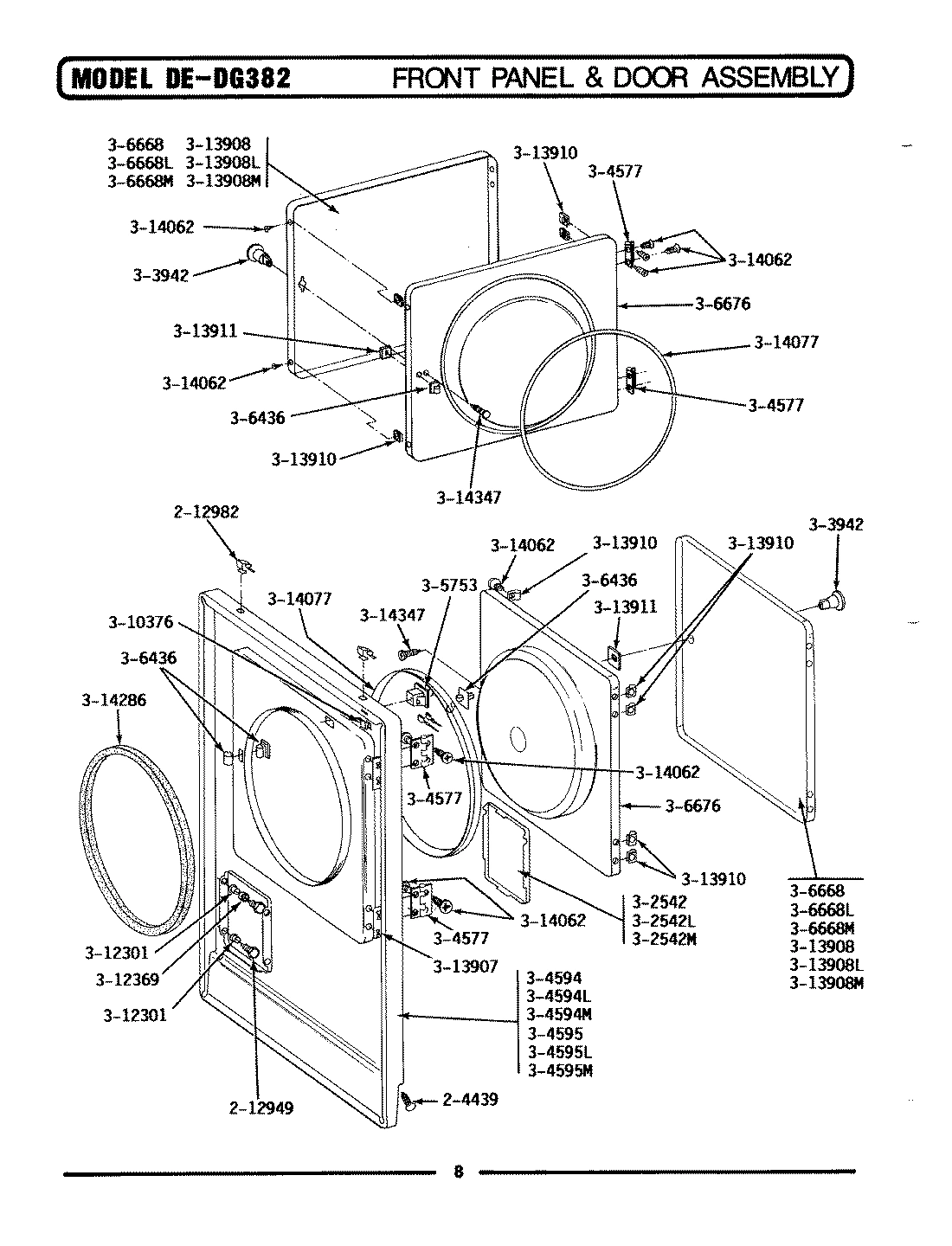 02 - FRONT PANEL & DOOR ASSEMBLY