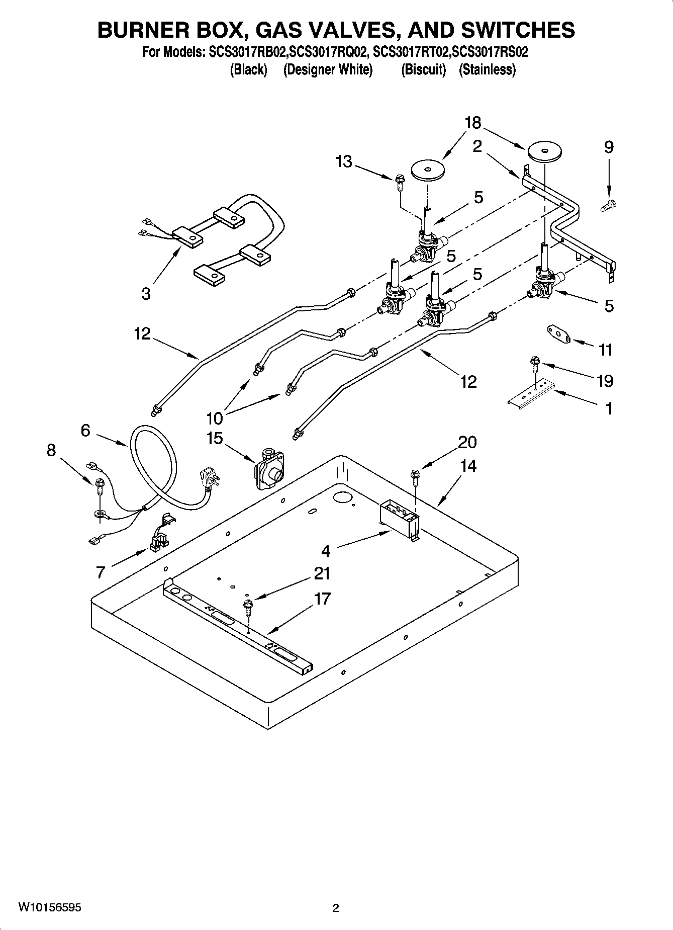 02 - BURNER BOX, GAS VALVES, AND SWITCHES