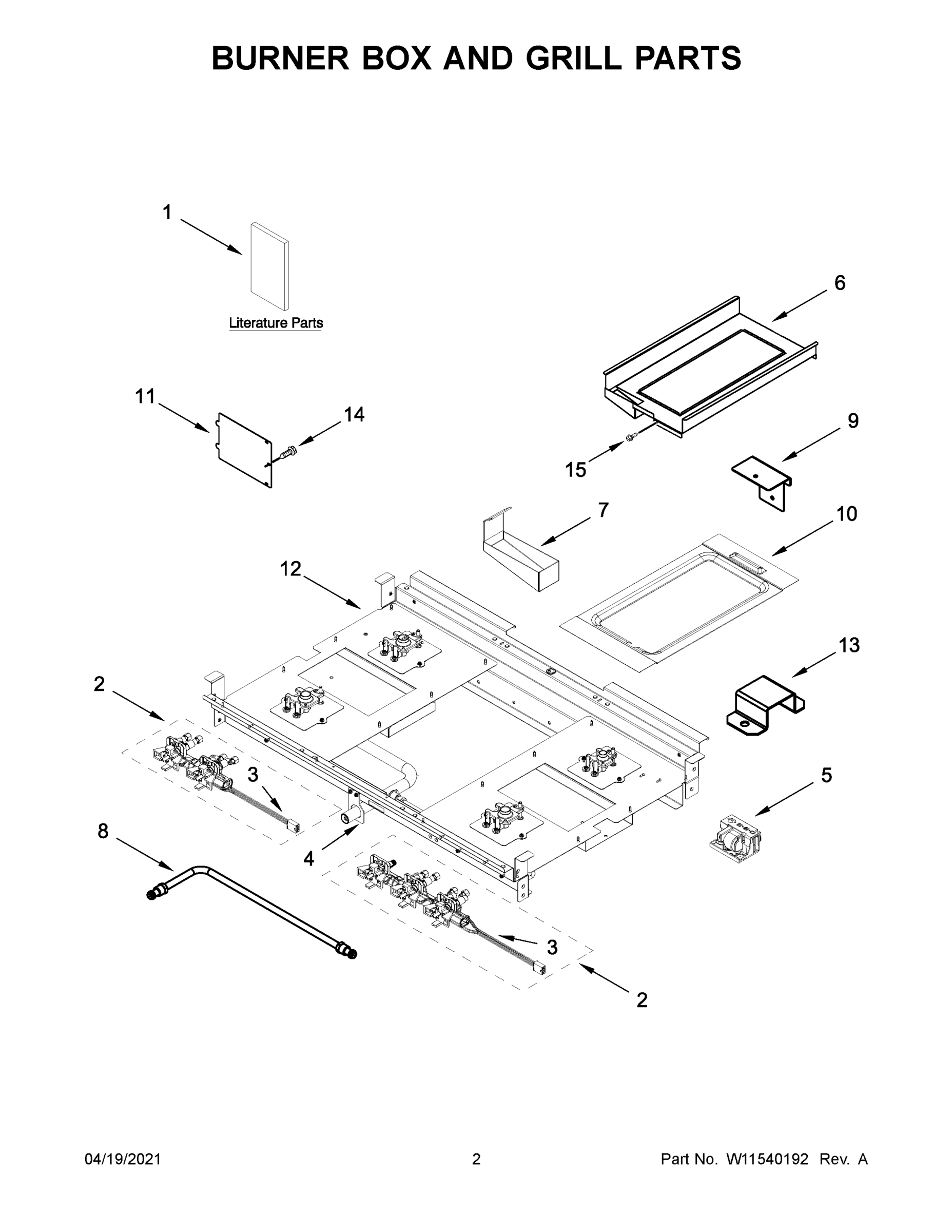 02 - BURNER BOX AND GRILL PARTS