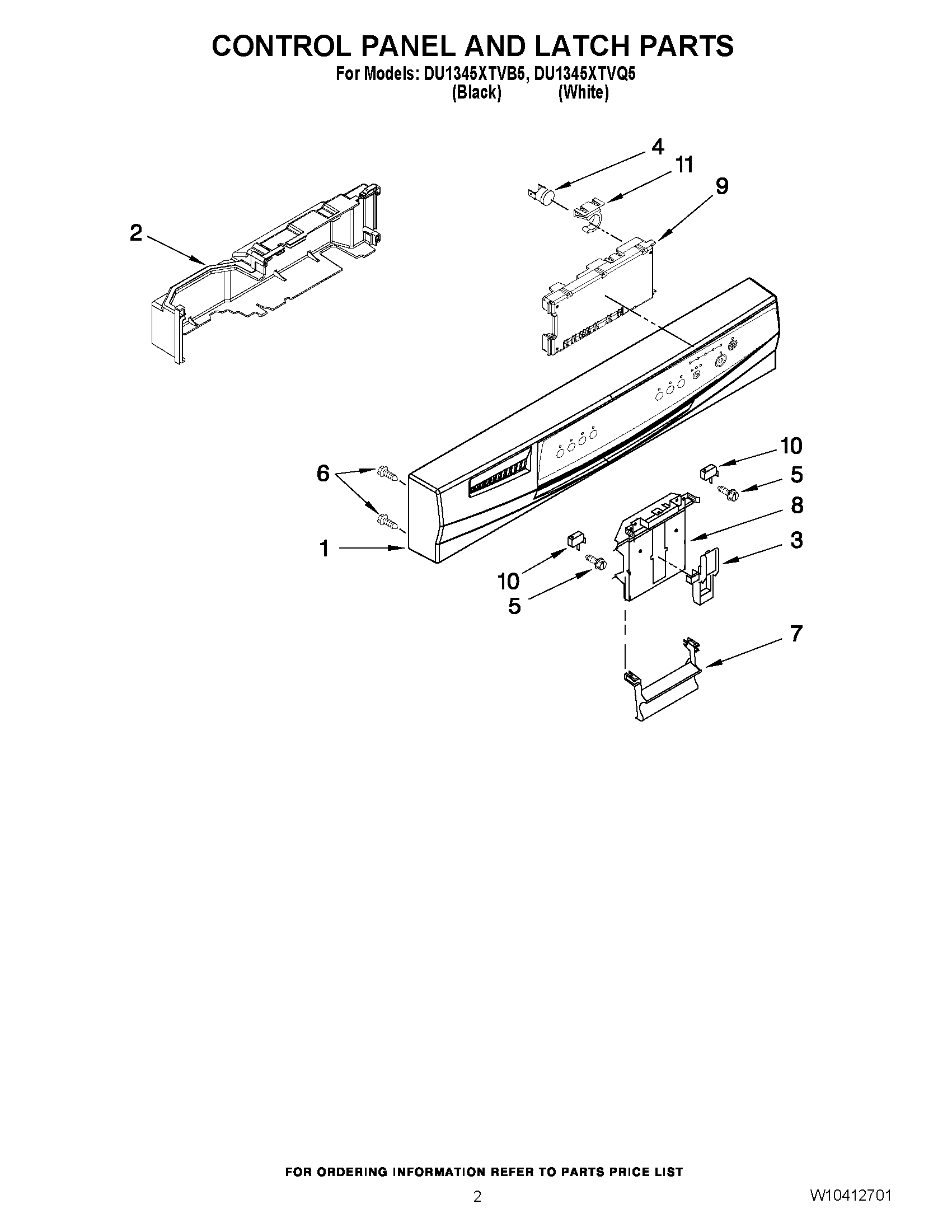 02 - CONTROL PANEL AND LATCH PARTS
