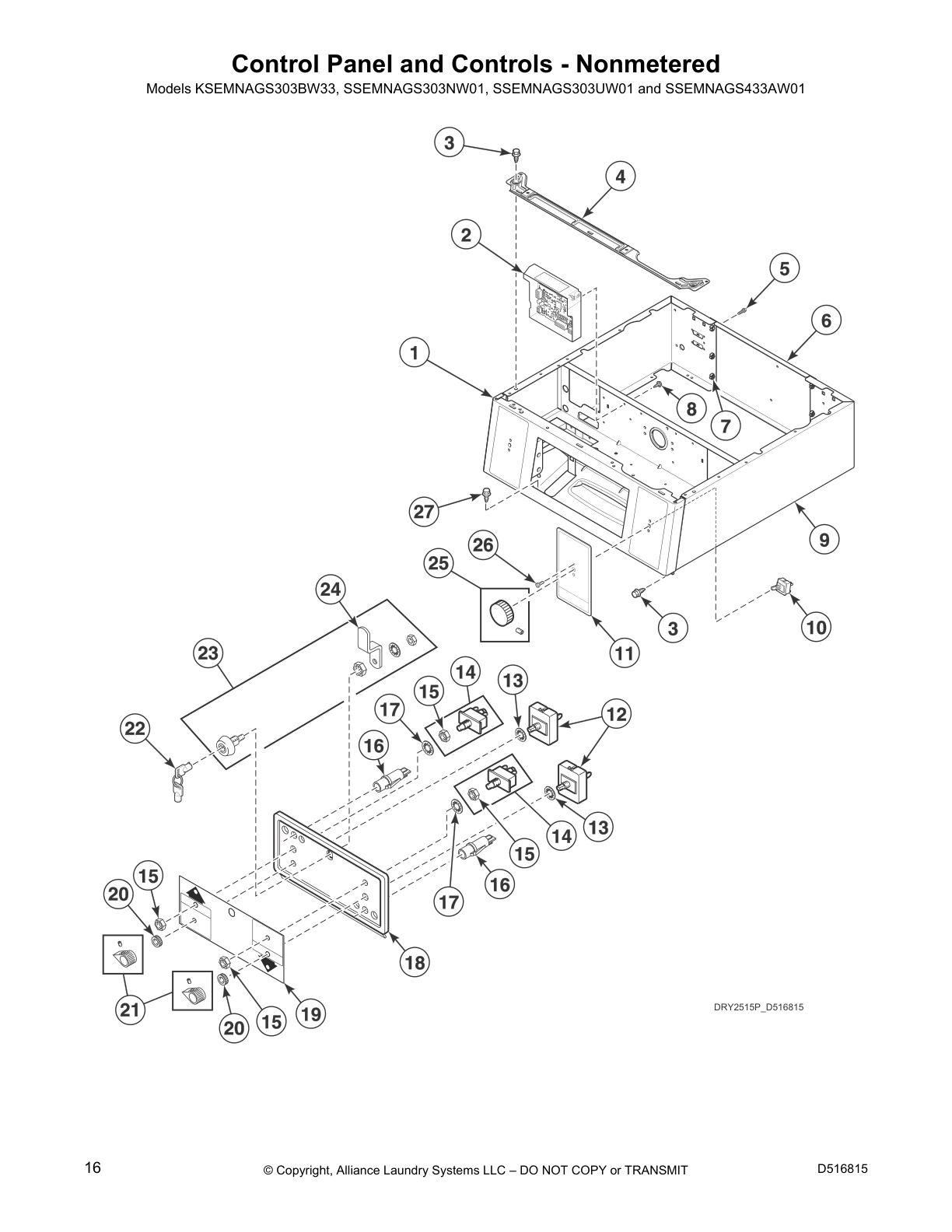 Control Panel and Controls - Nonmetered