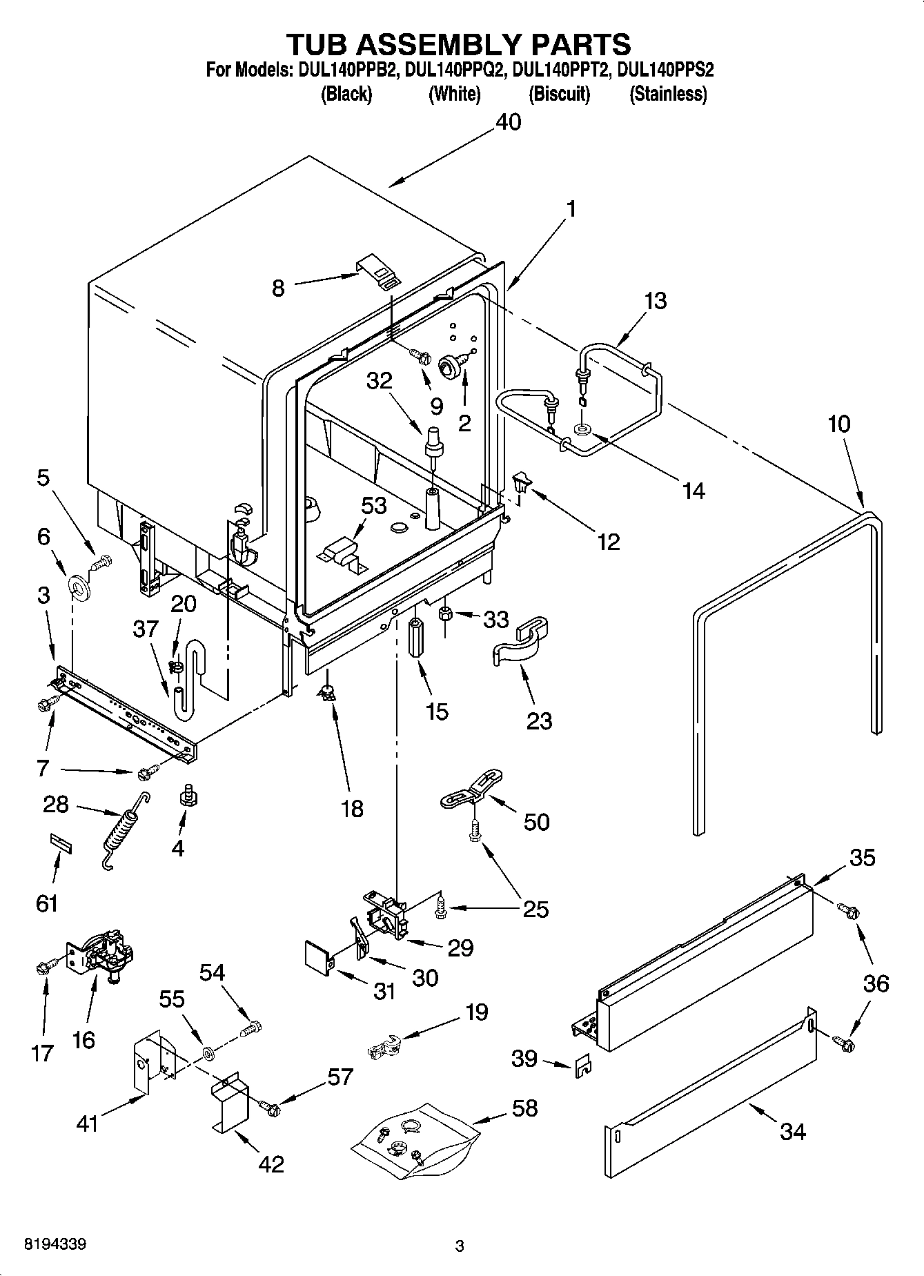 03 - TUB ASSEMBLY PARTS
