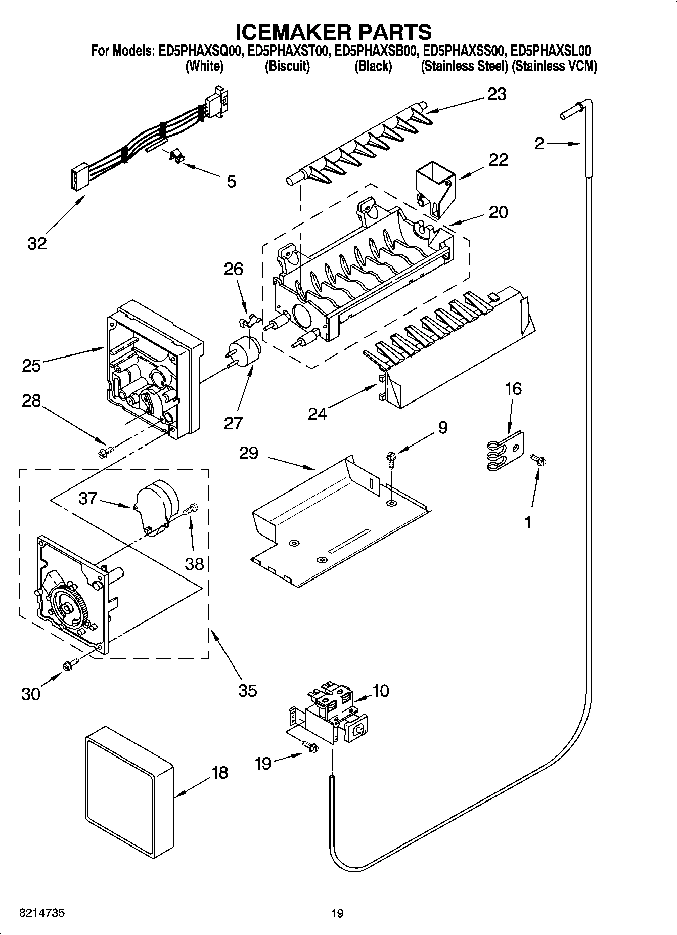12 - ICEMAKER PARTS, OPTIONAL PARTS (NOT INCLUDED)