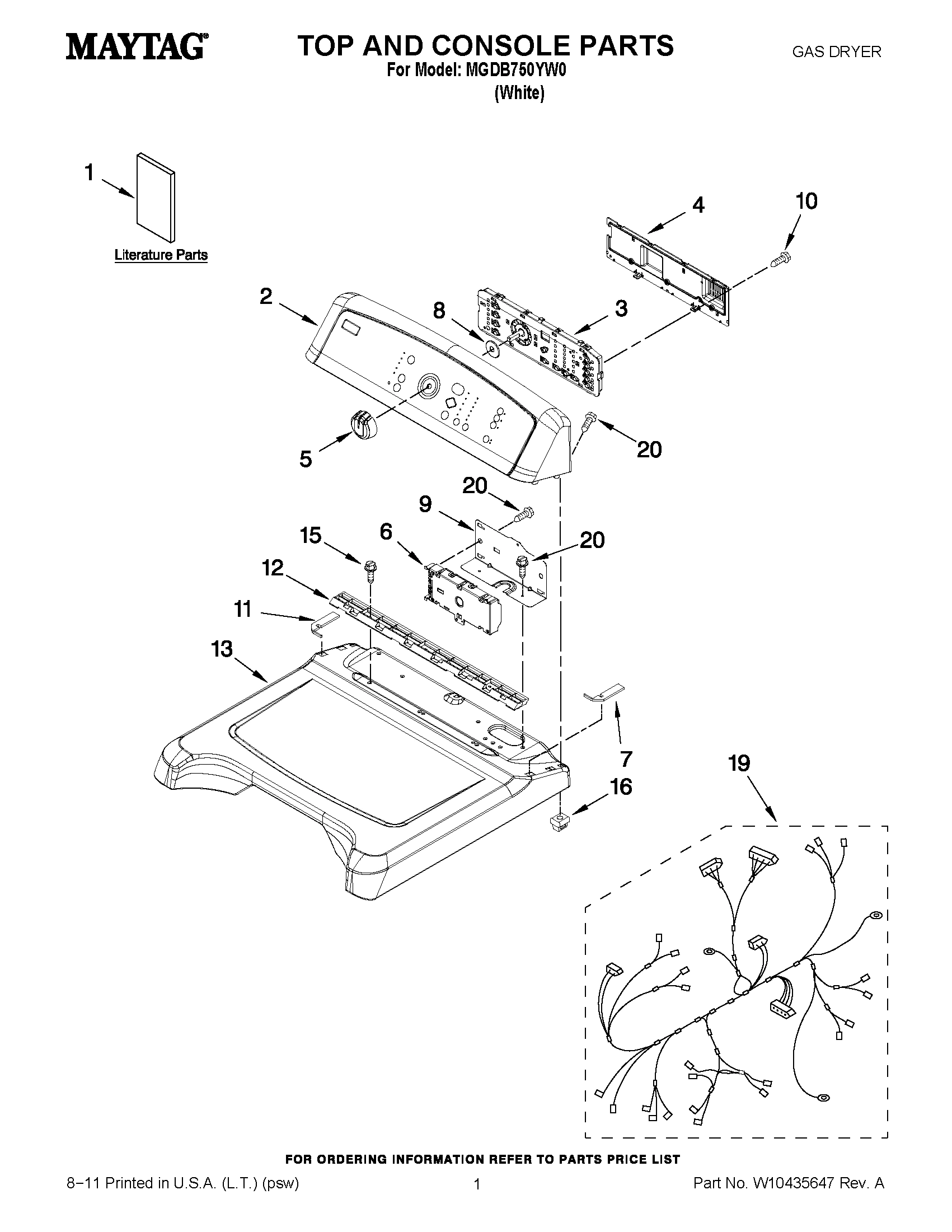 01 - TOP AND CONSOLE PARTS