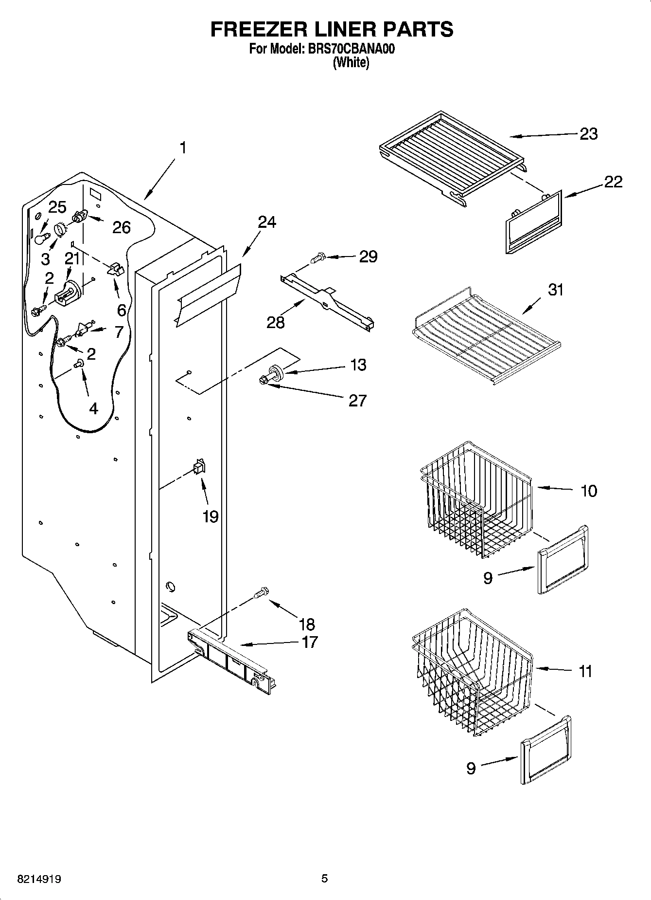 04 - FREEZER LINER PARTS