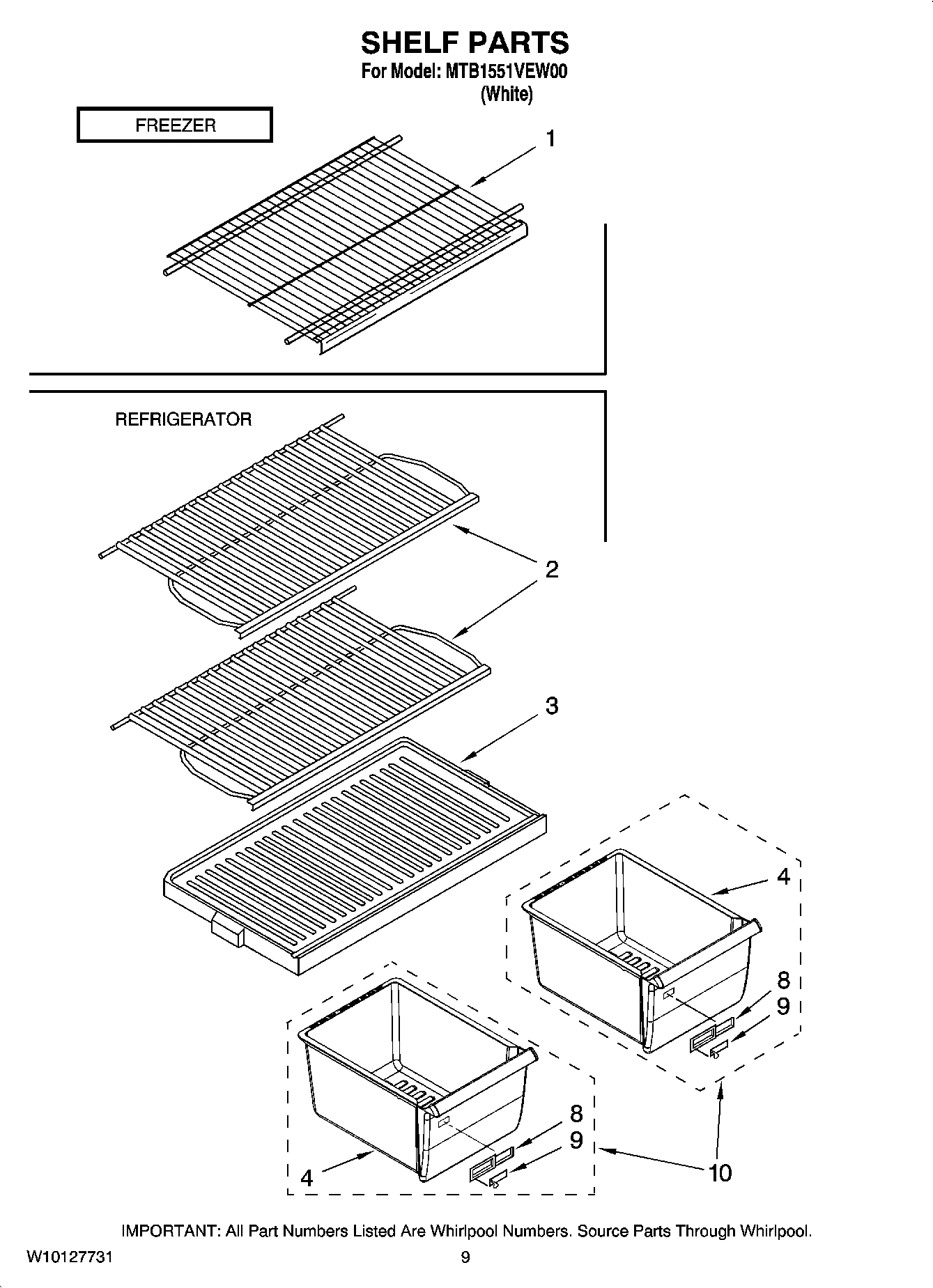 05 - SHELF PARTS, OPTIONAL PARTS (NOT INCLUDED)