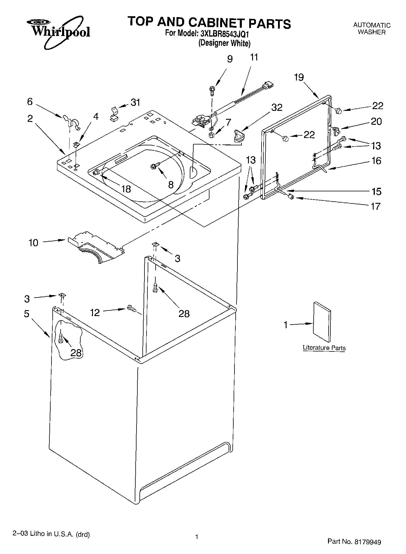 01 - TOP AND CABINET PARTS