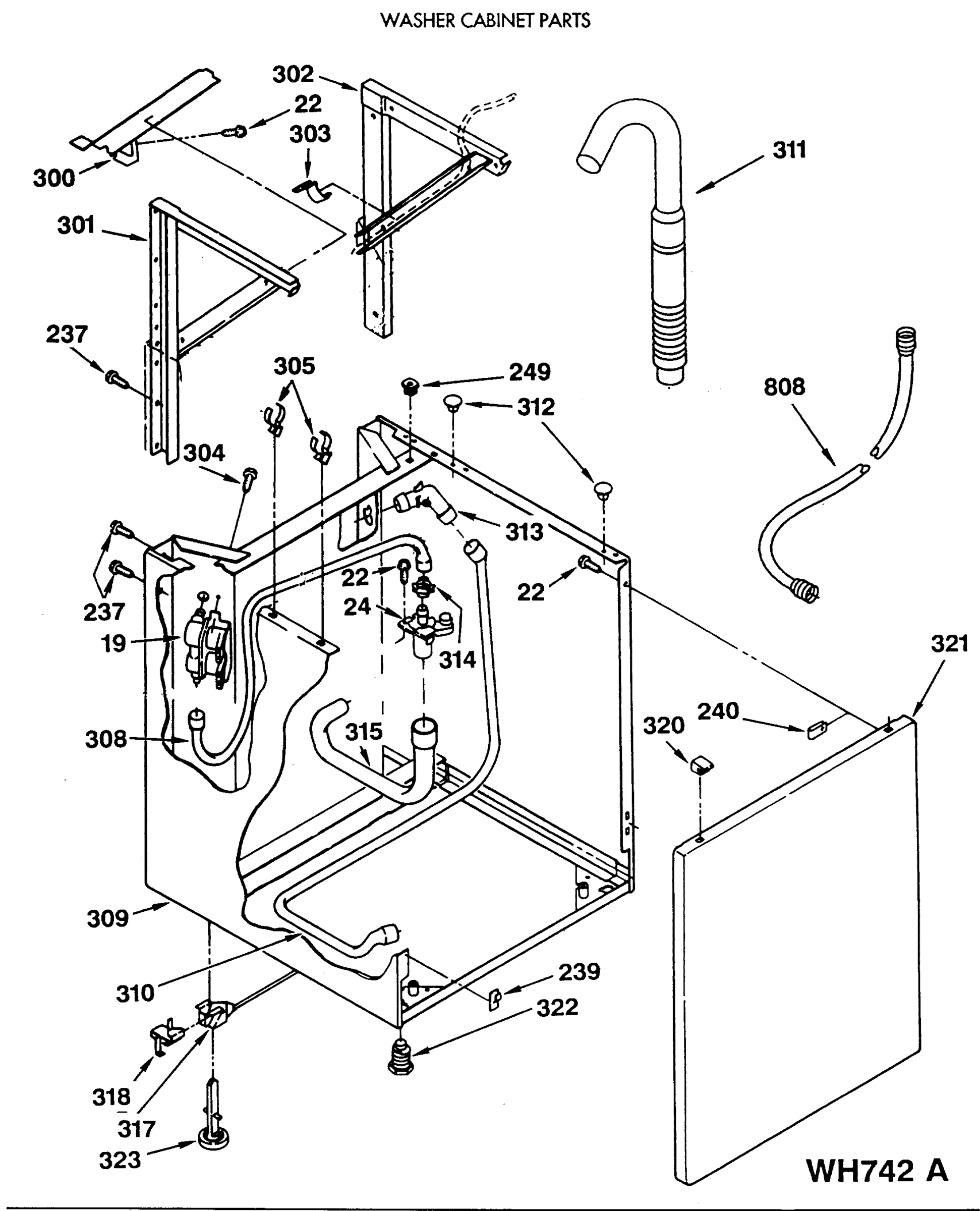 WASHER CABINET PARTS