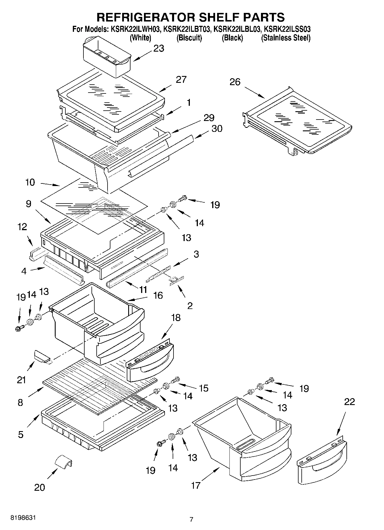 05 - REFRIGERATOR SHELF PARTS